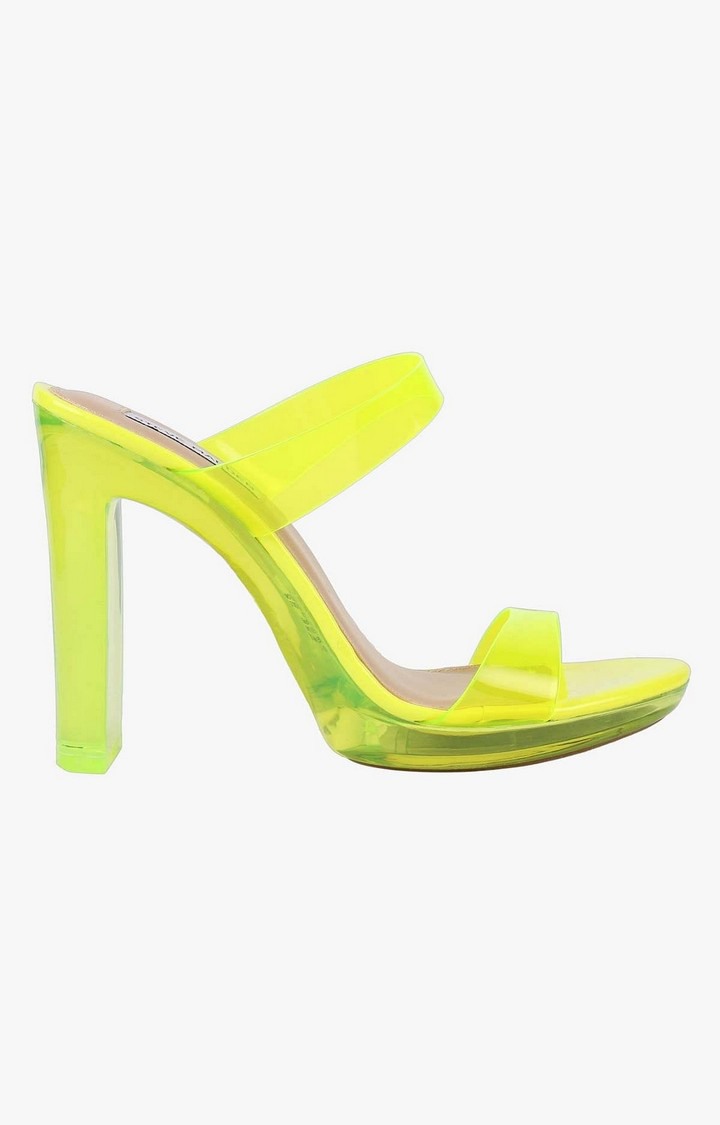 Glassy Green Heel Sandals