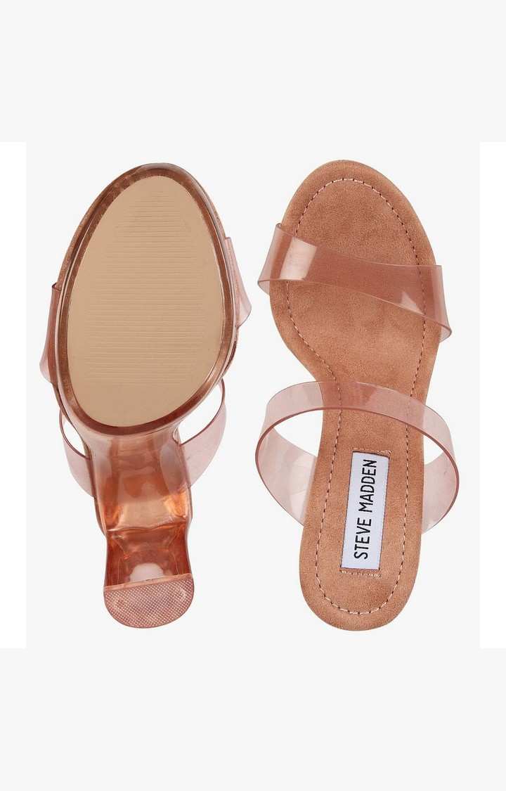 Glassy Brown Heel Sandals