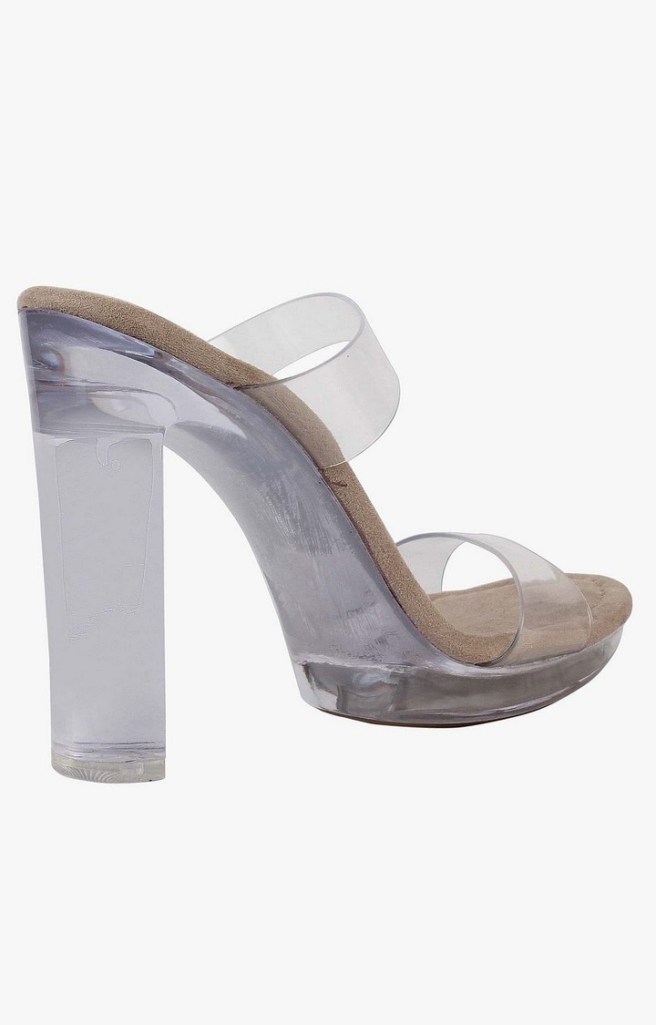 Glassy Transparent Heel Sandals