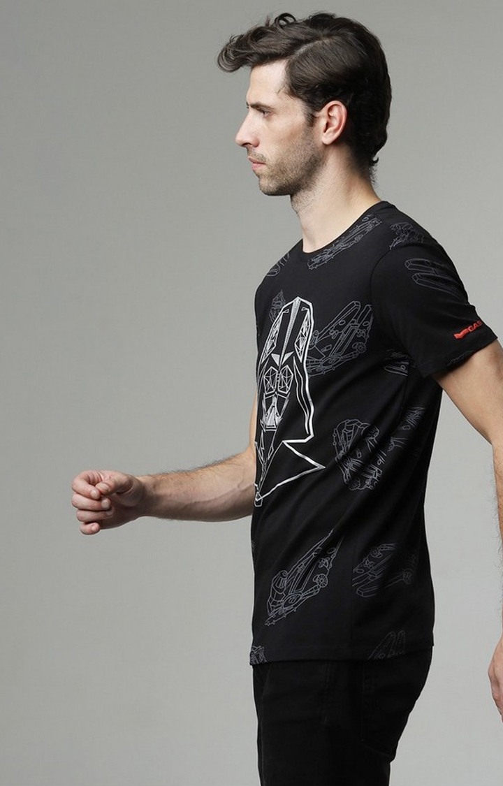 Stars War Print Slim Fit Crew-Neck T-shirt