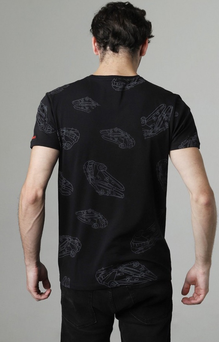 Stars War Print Slim Fit Crew-Neck T-shirt