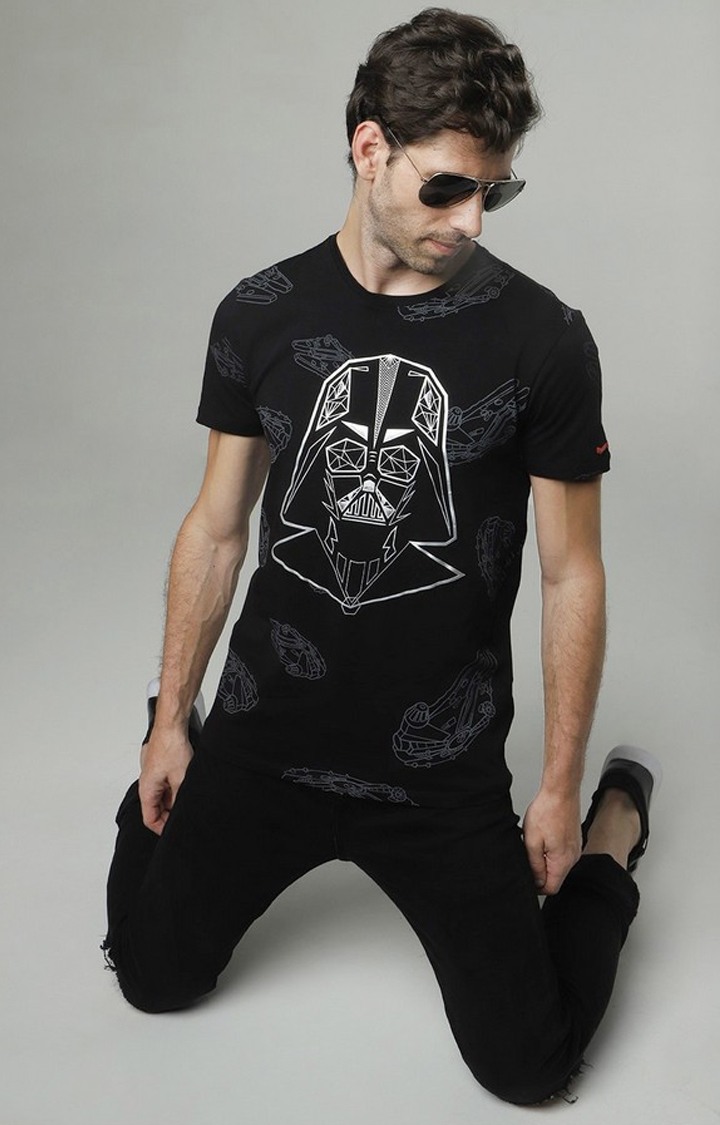 Stars War Print Slim Fit Crew-Neck T-shirt