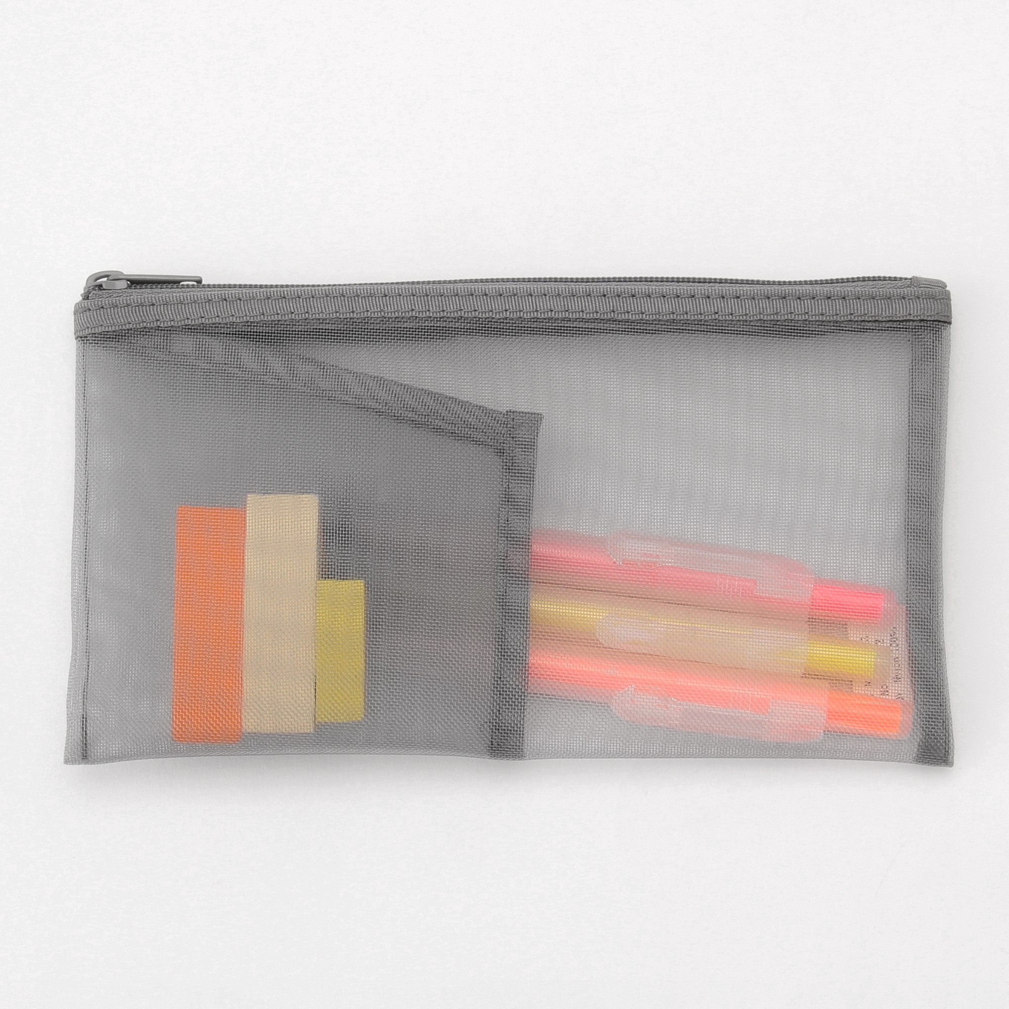 NYLON MESH PEN CASE WITH POCKET