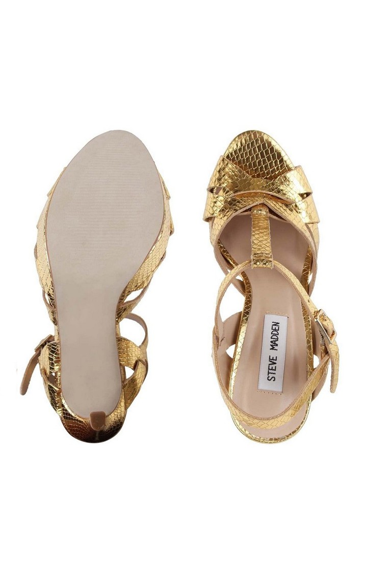 Faline Gold Heel Sandals