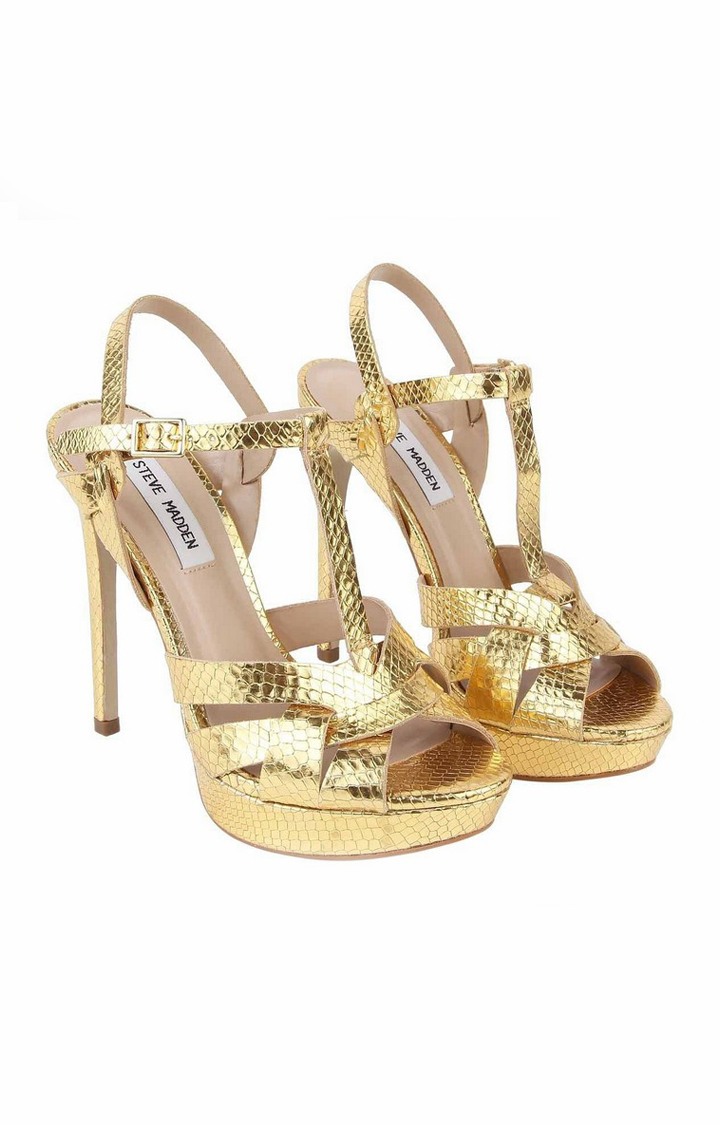 Faline Gold Heel Sandals