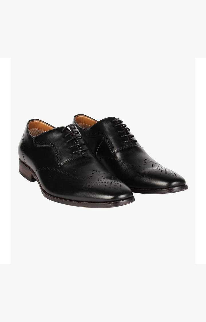 Dimas Black Tie-Ups & Dress Loafers