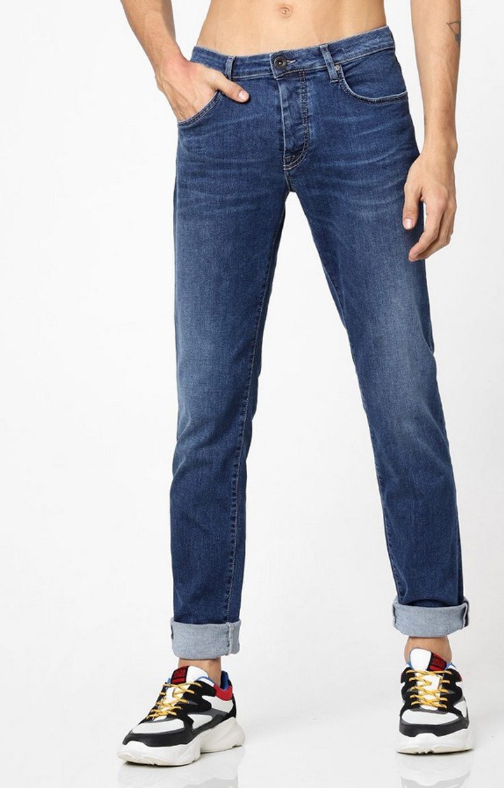 GAS | Men's Mid-Wash Straight Fit Blue Jeans