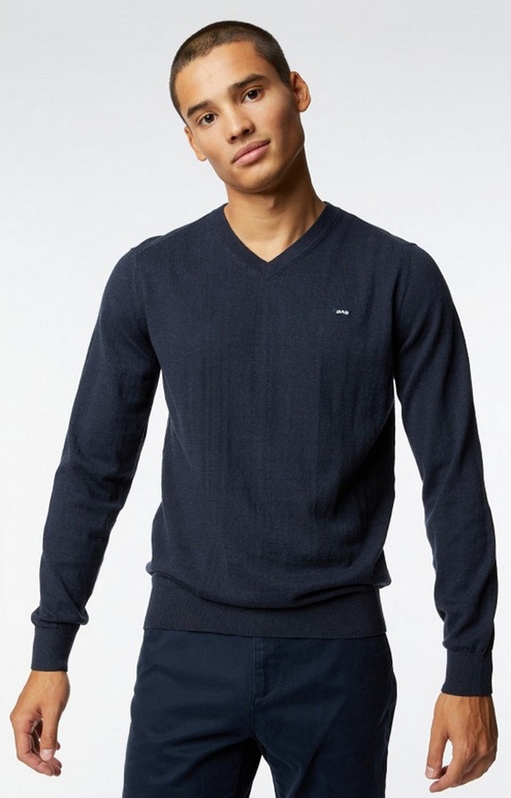 GAS | V-neck Pullover with Ribbed Hems