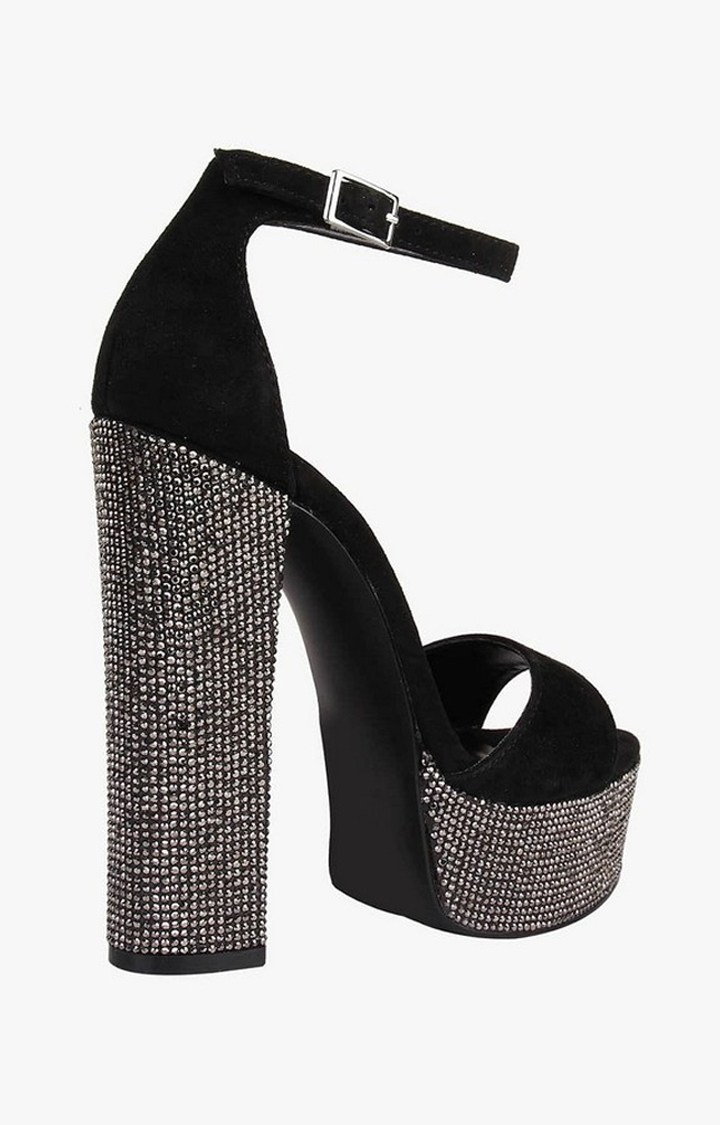 Gonzo-R Black Heel Sandals