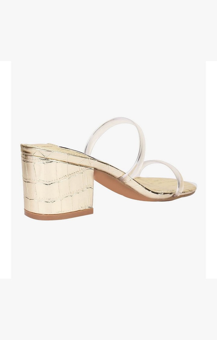 Issyyy Gold Heel Sandals