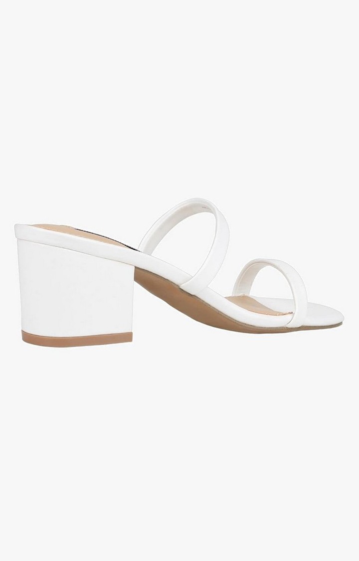 Issyyy White Heel Sandals