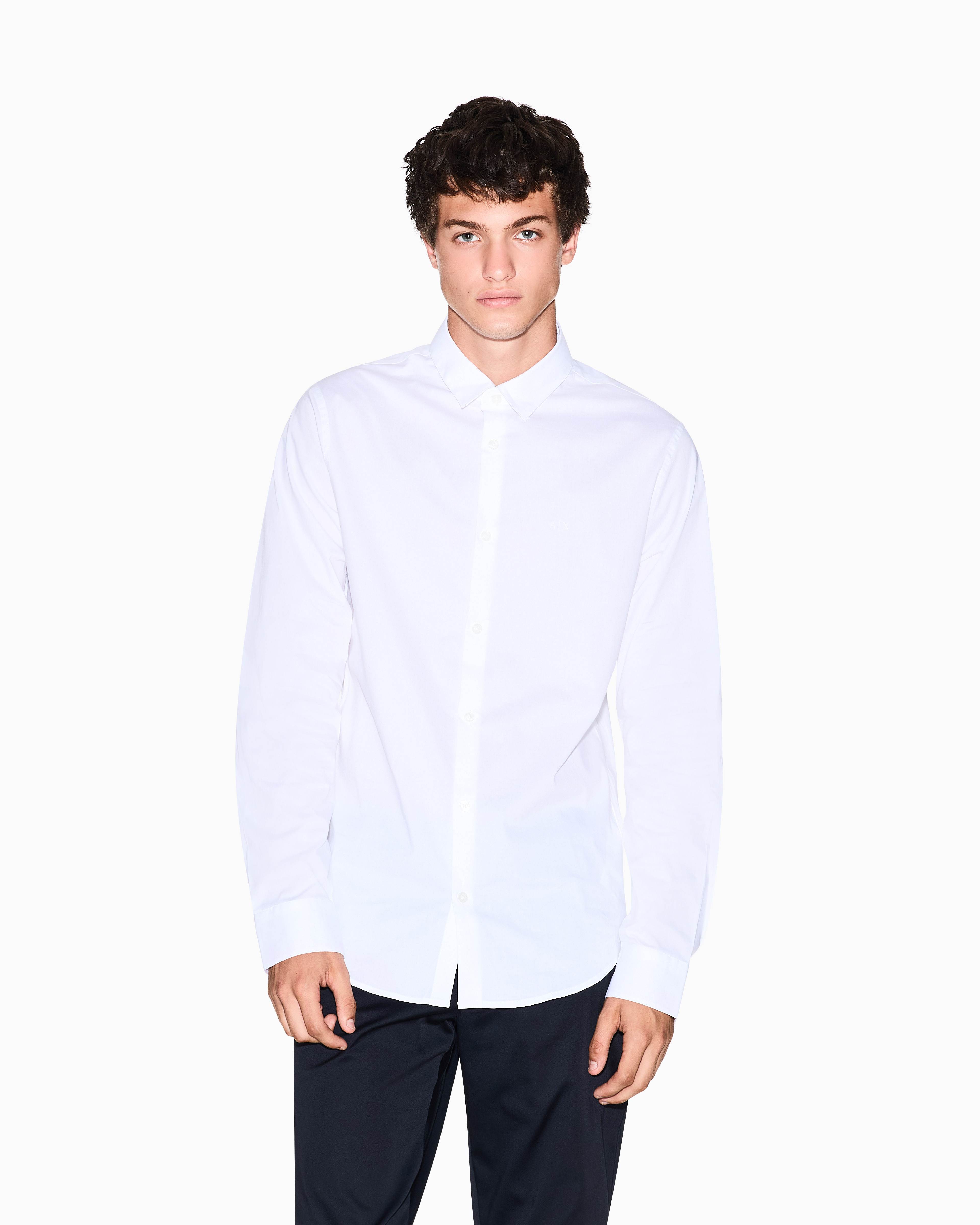 Men White Cotton  Shirt