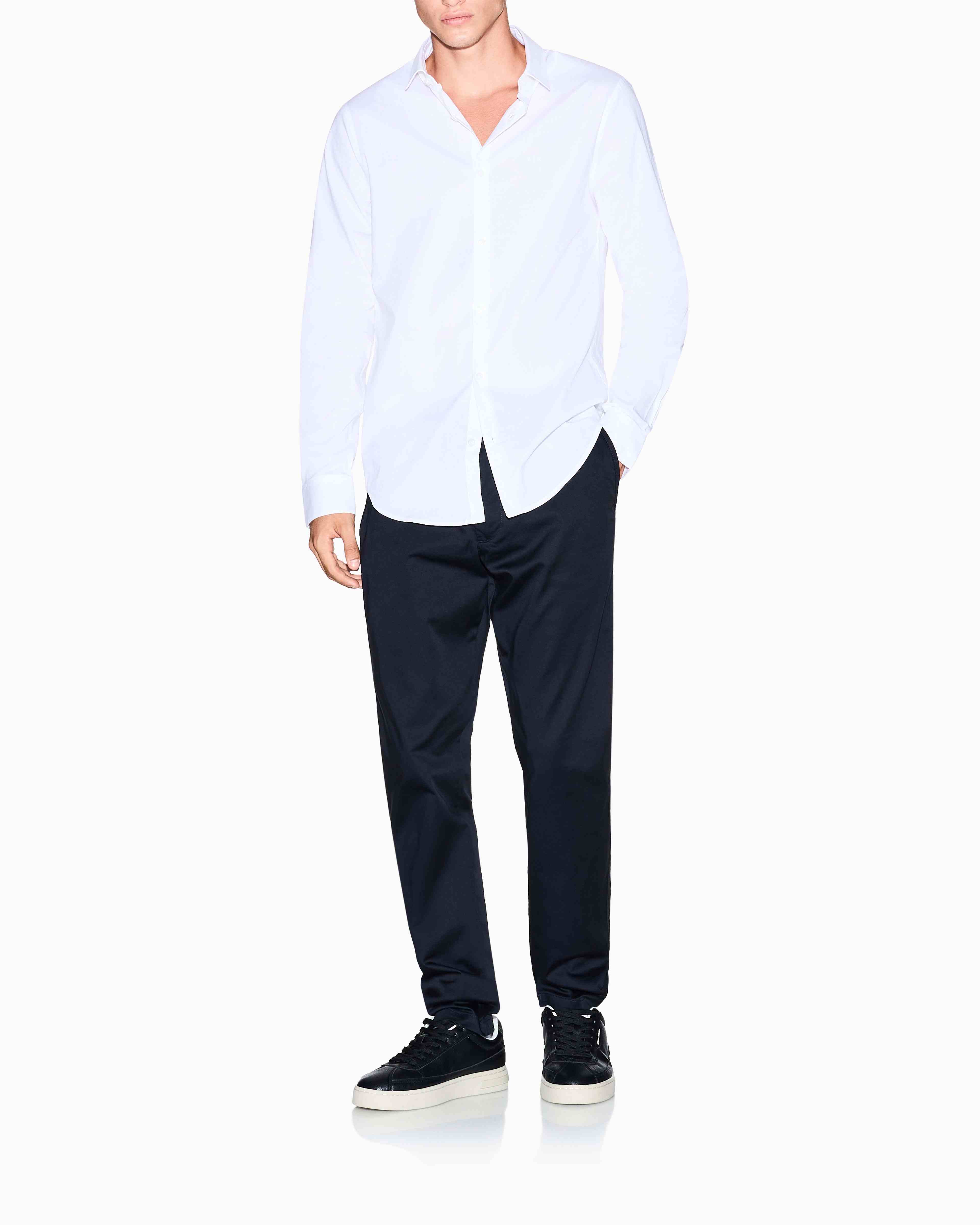 Men White Cotton  Shirt
