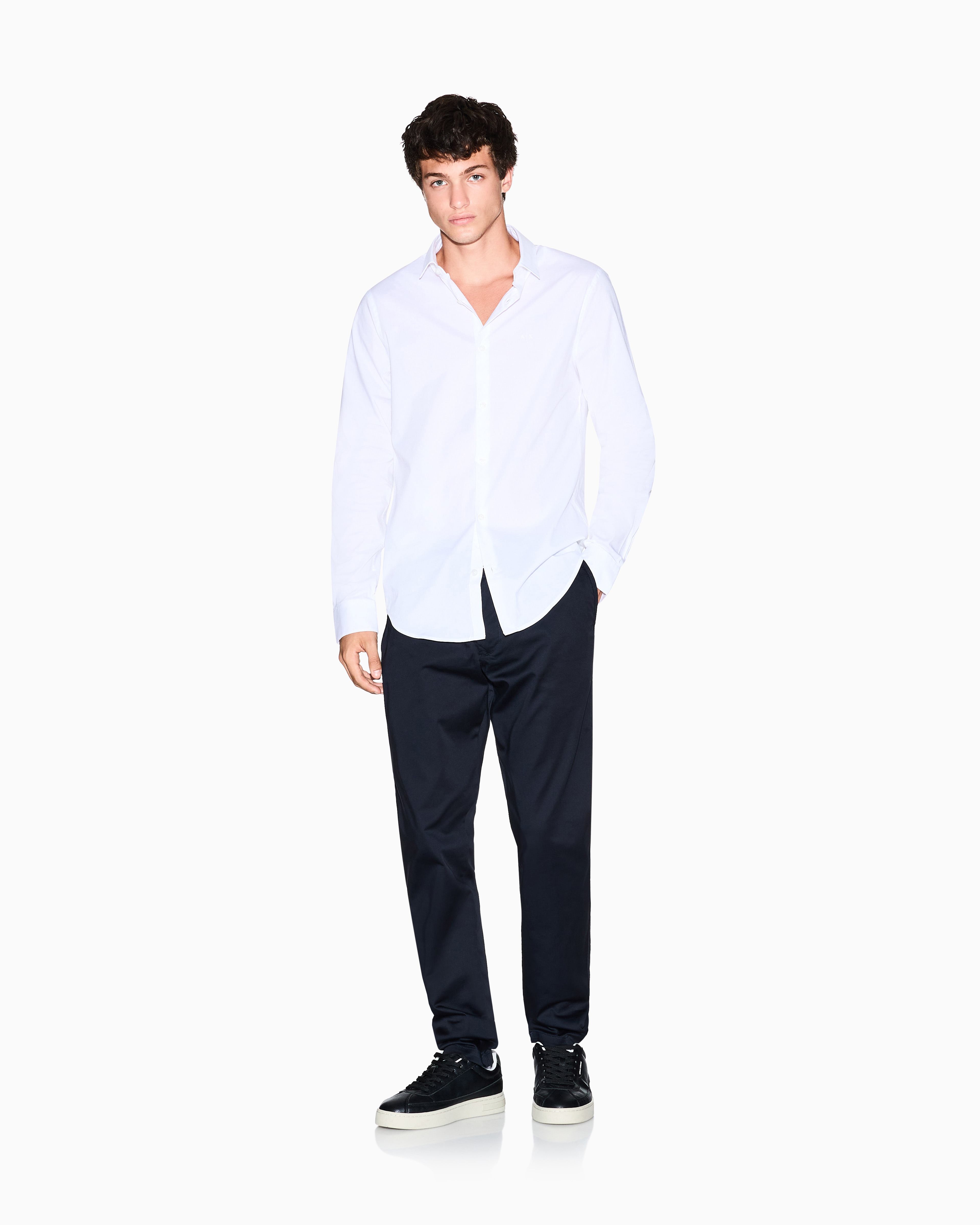 Men White Cotton  Shirt