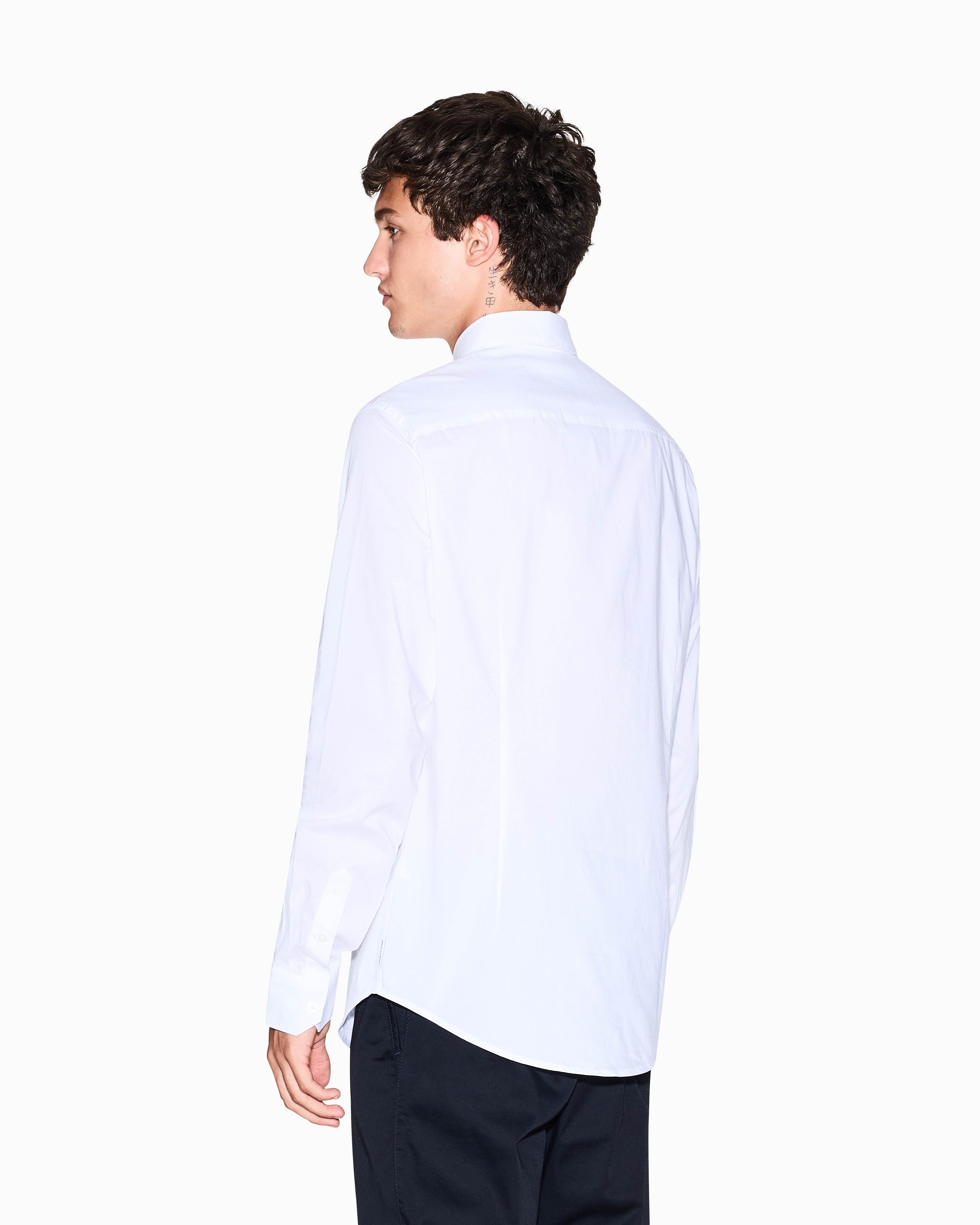 Men White Cotton  Shirt