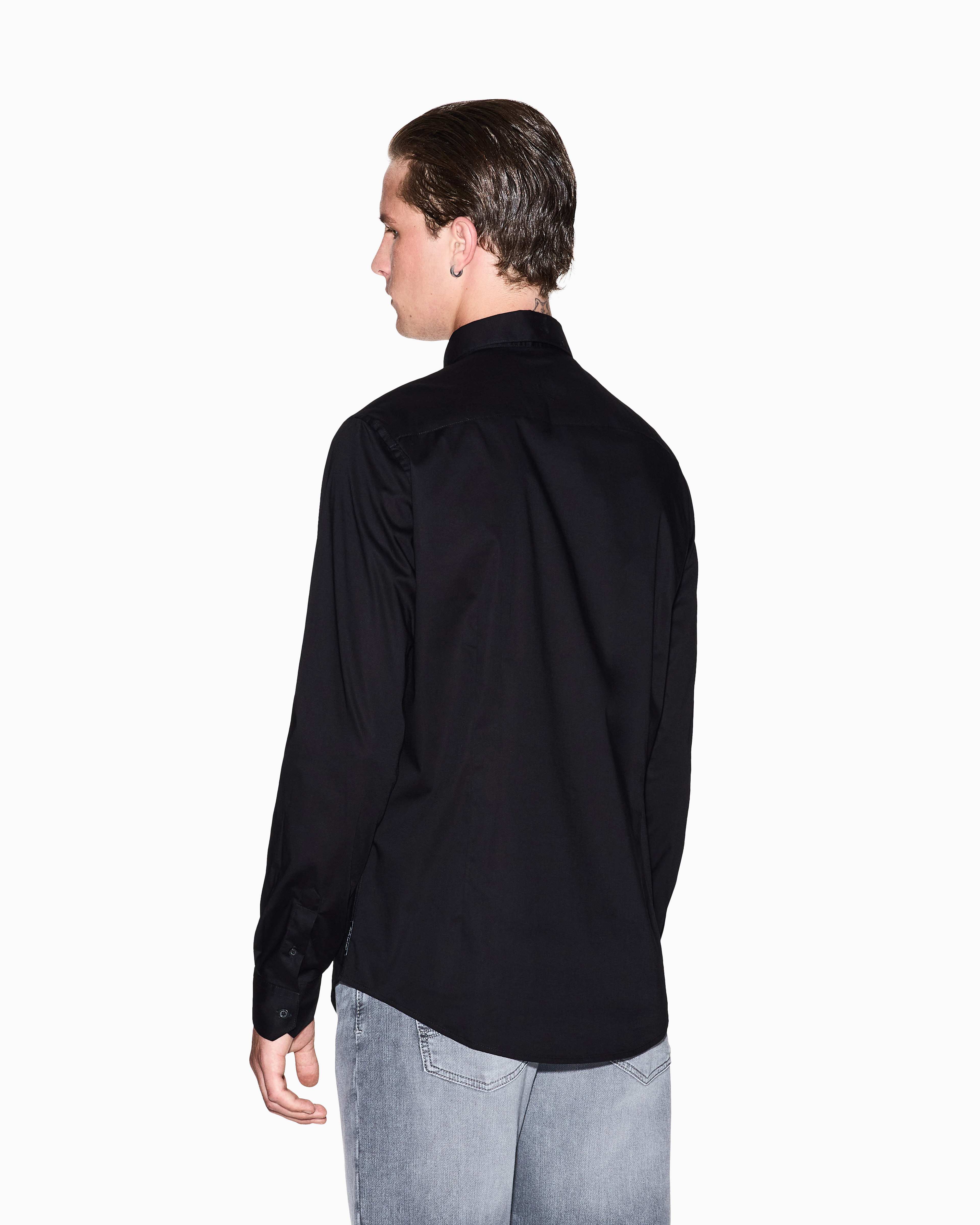 Men Black Cotton  Shirt