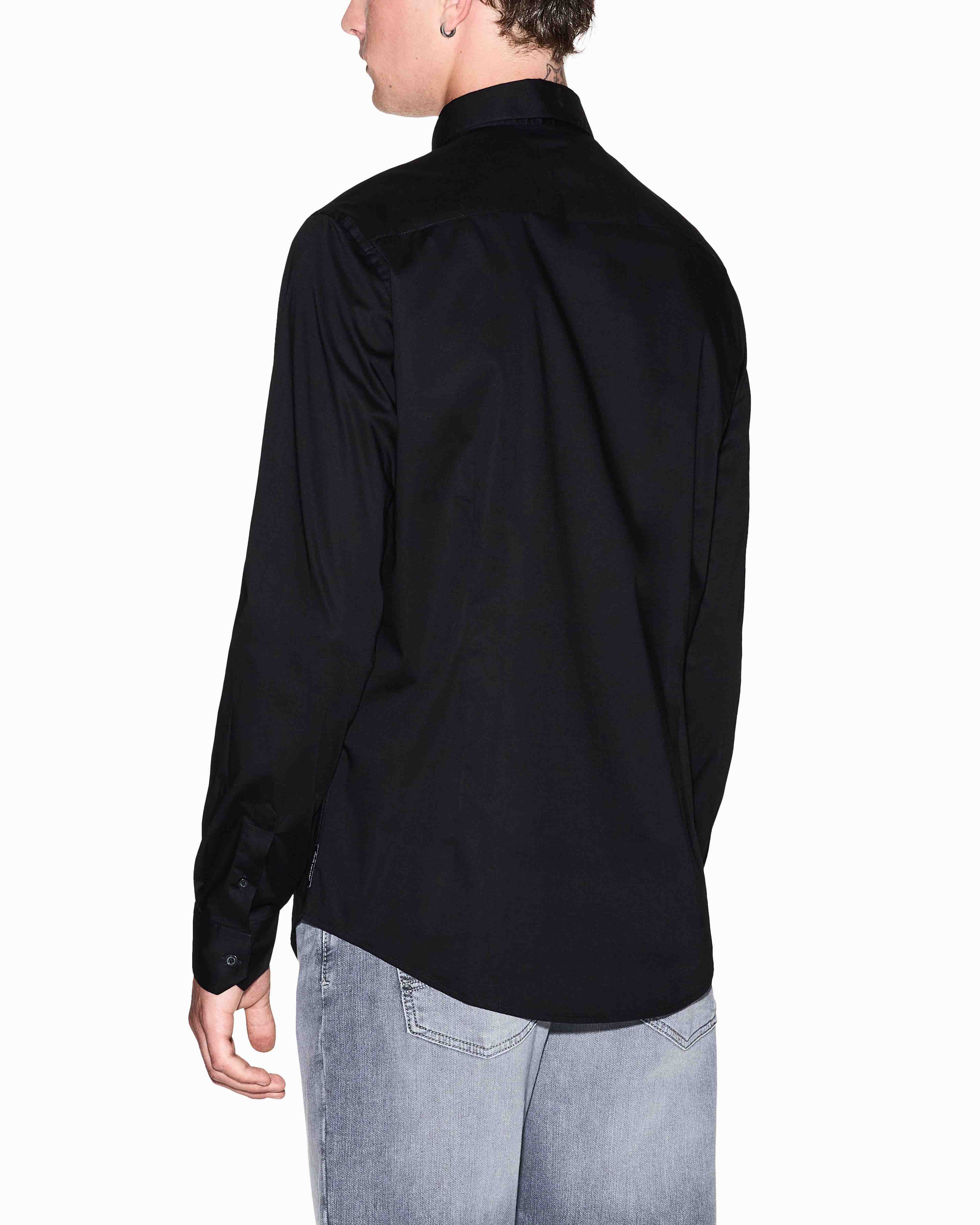 Men Black Cotton  Shirt