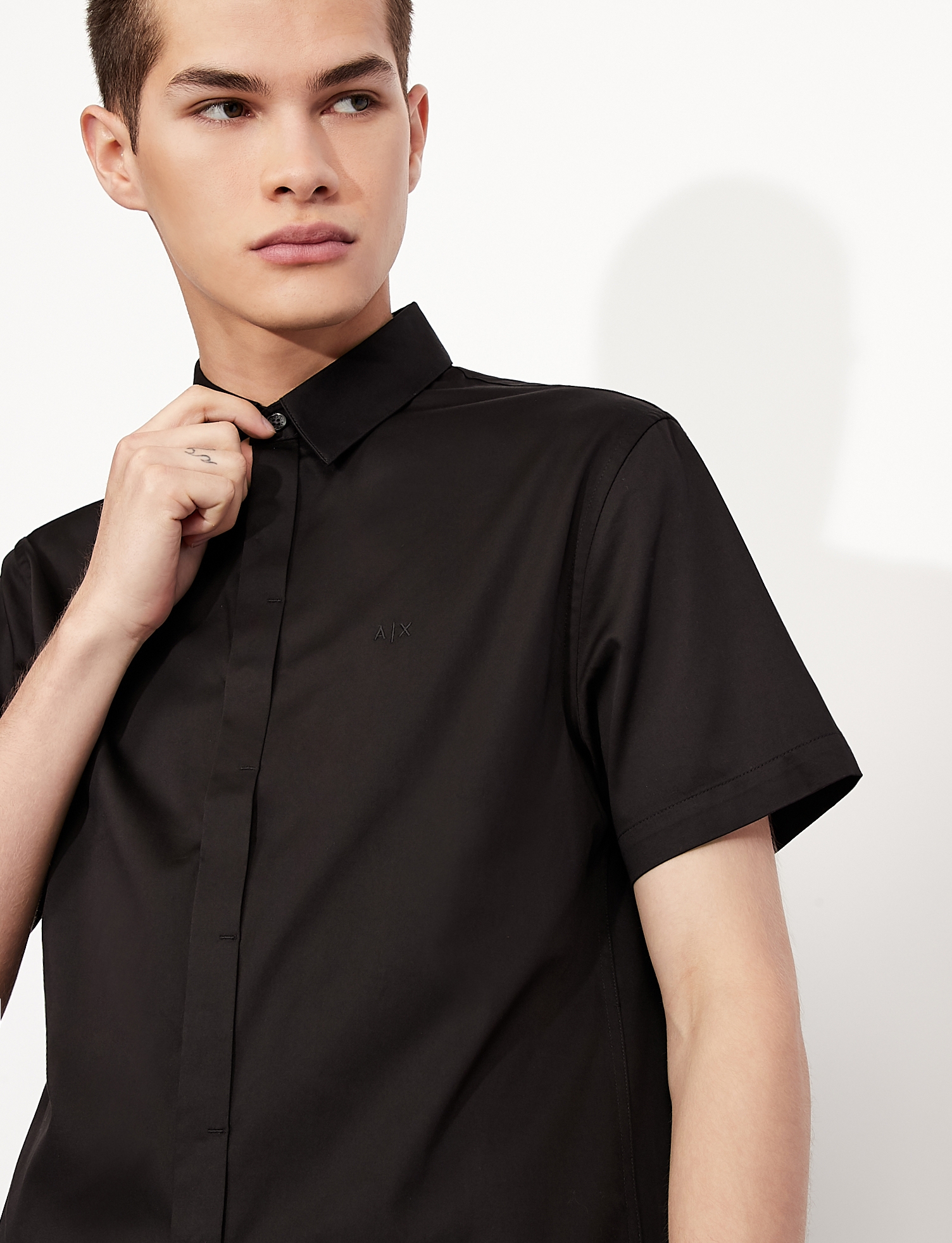 Armani Exchange Mens Short Sleeve Micro Logo Polo Shirt - Mens