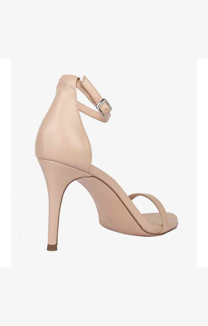 Scoped Pink Heel Sandals