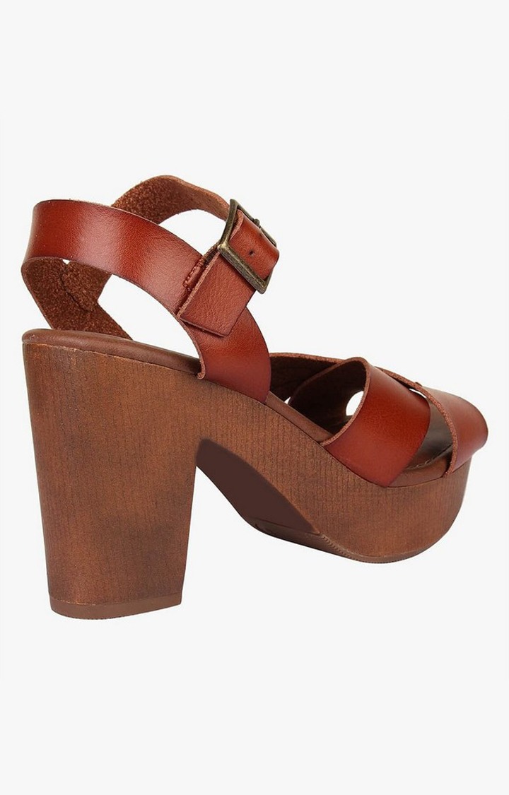 Kia Brown Heel Sandals
