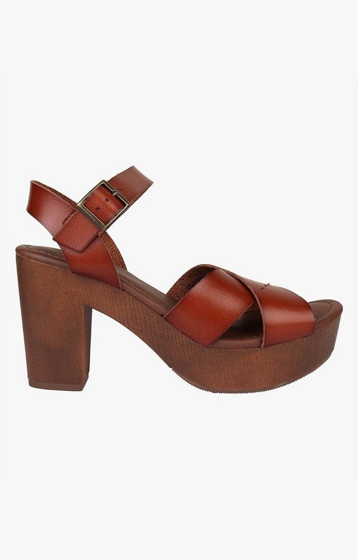 Kia Brown Heel Sandals