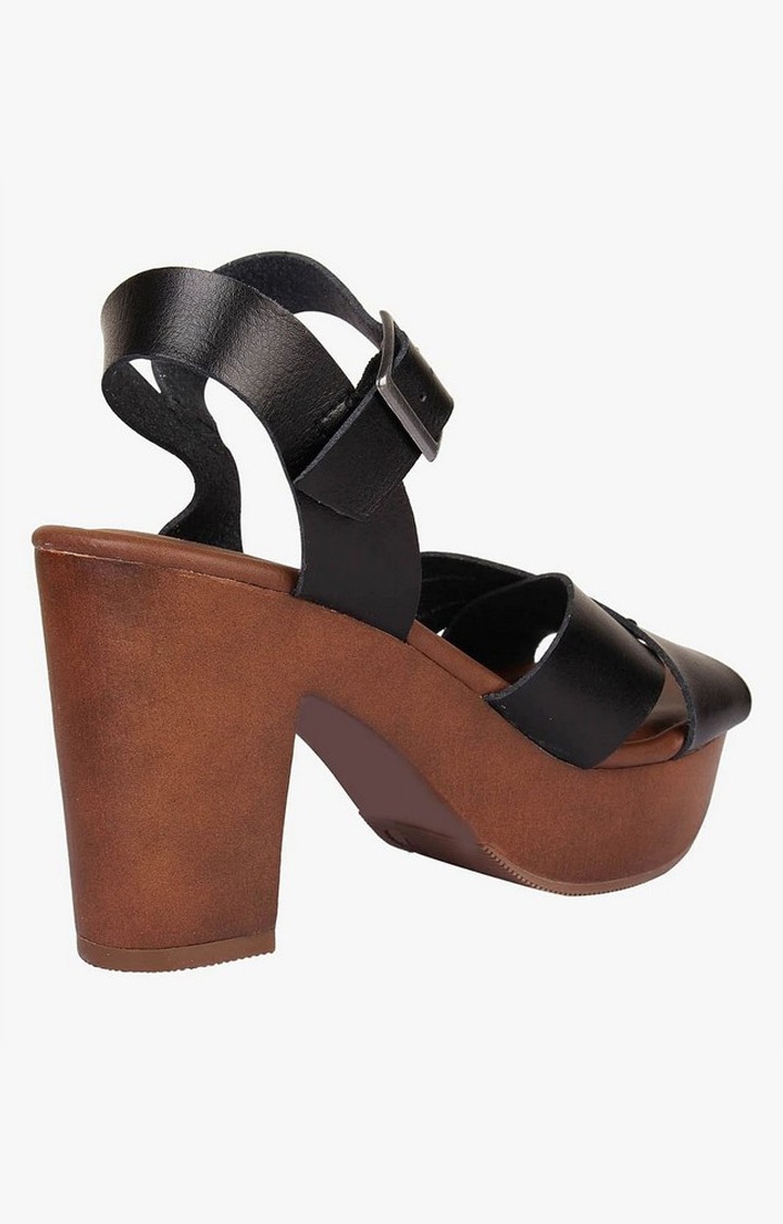 Kia Black Heel Sandals
