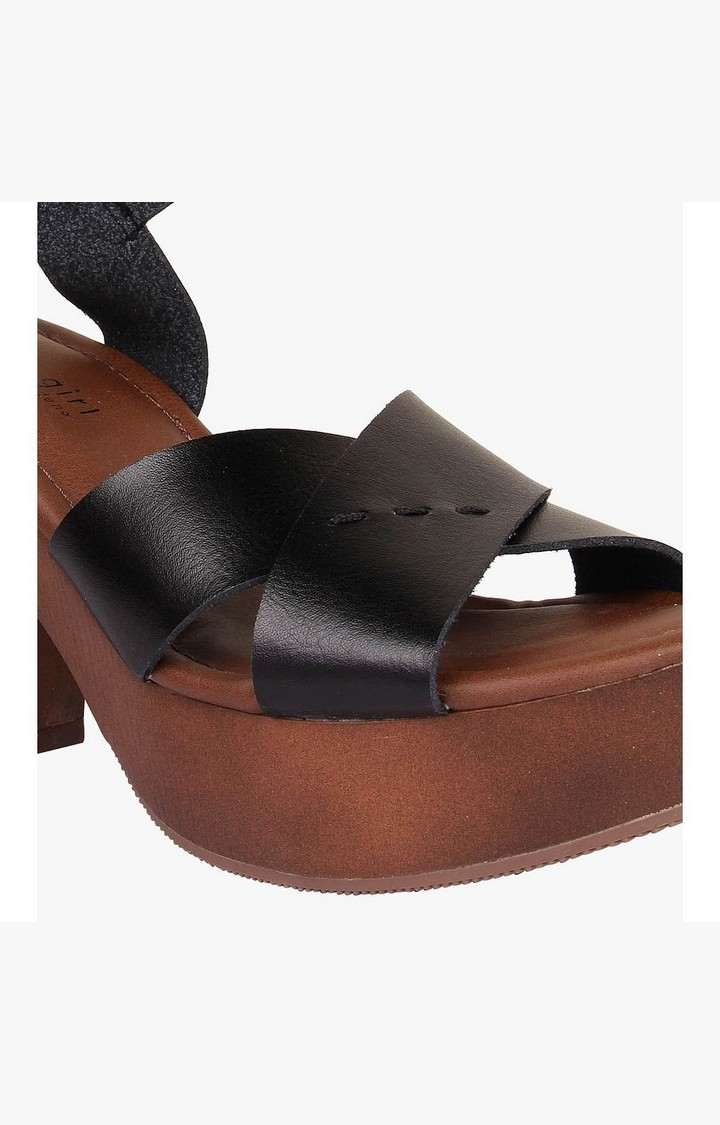 Kia Black Heel Sandals