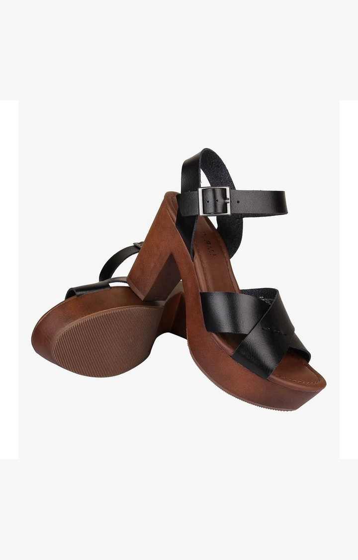 Kia Black Heel Sandals