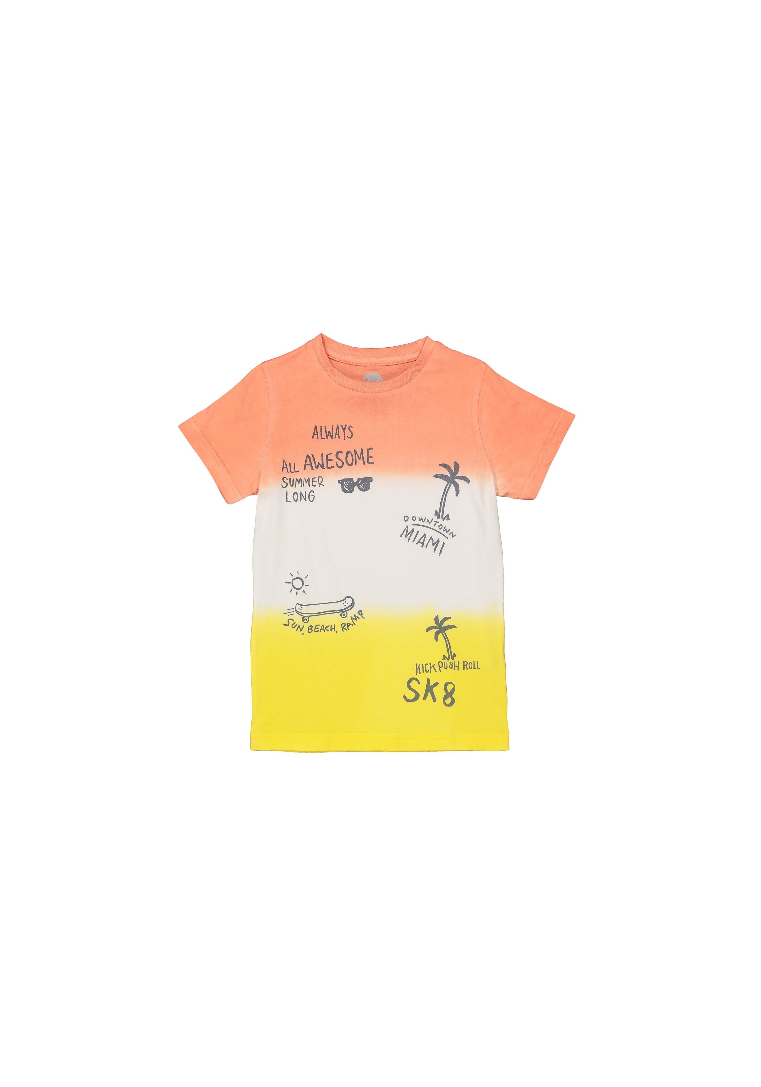 Mothercare | Boys Half Sleeves T-Shirt Ombre Print - Pink White Yellow 0