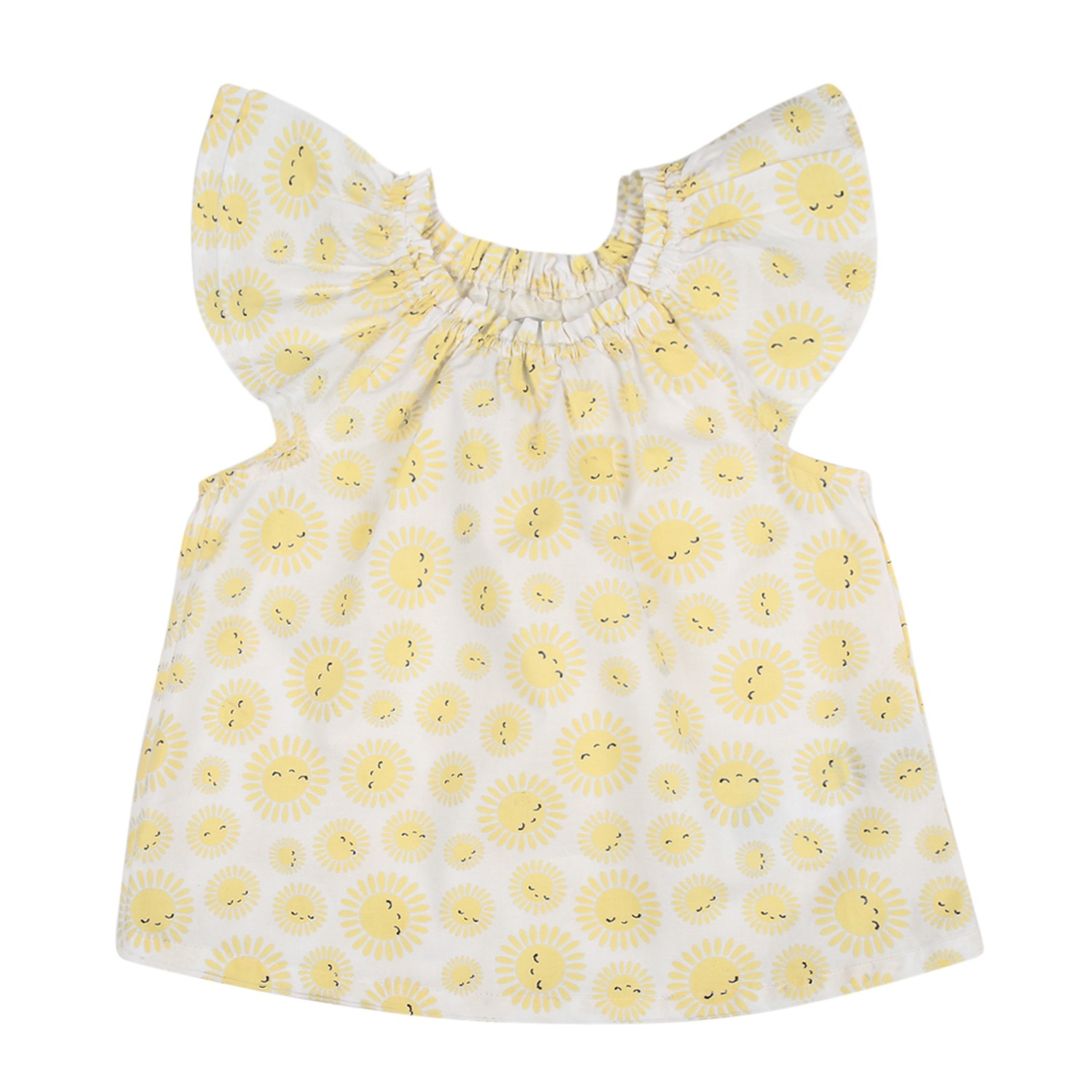 Girls Sleeveless Sun print Top - Multicolor
