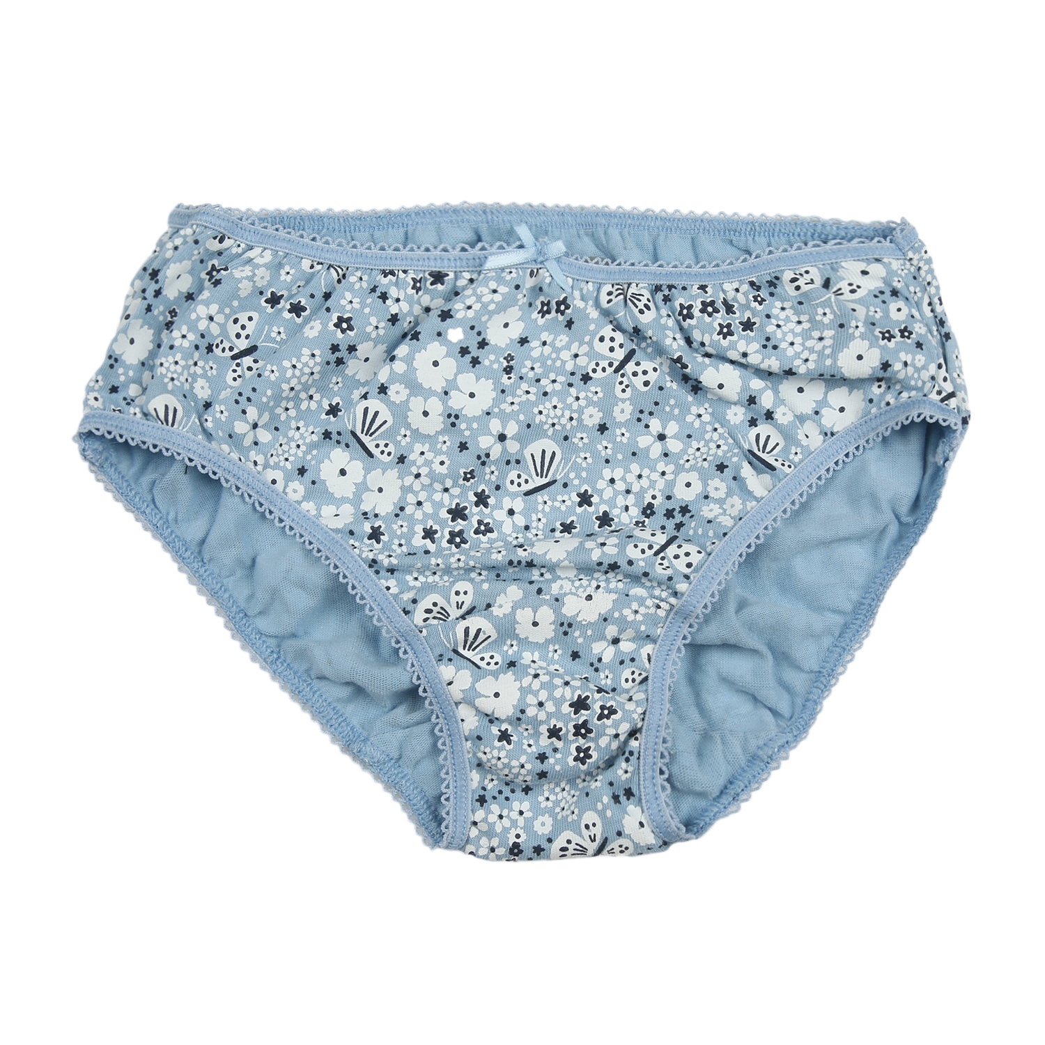 Mothercare | Girls Floral print Briefs - Pack of 3 - Blue white 1