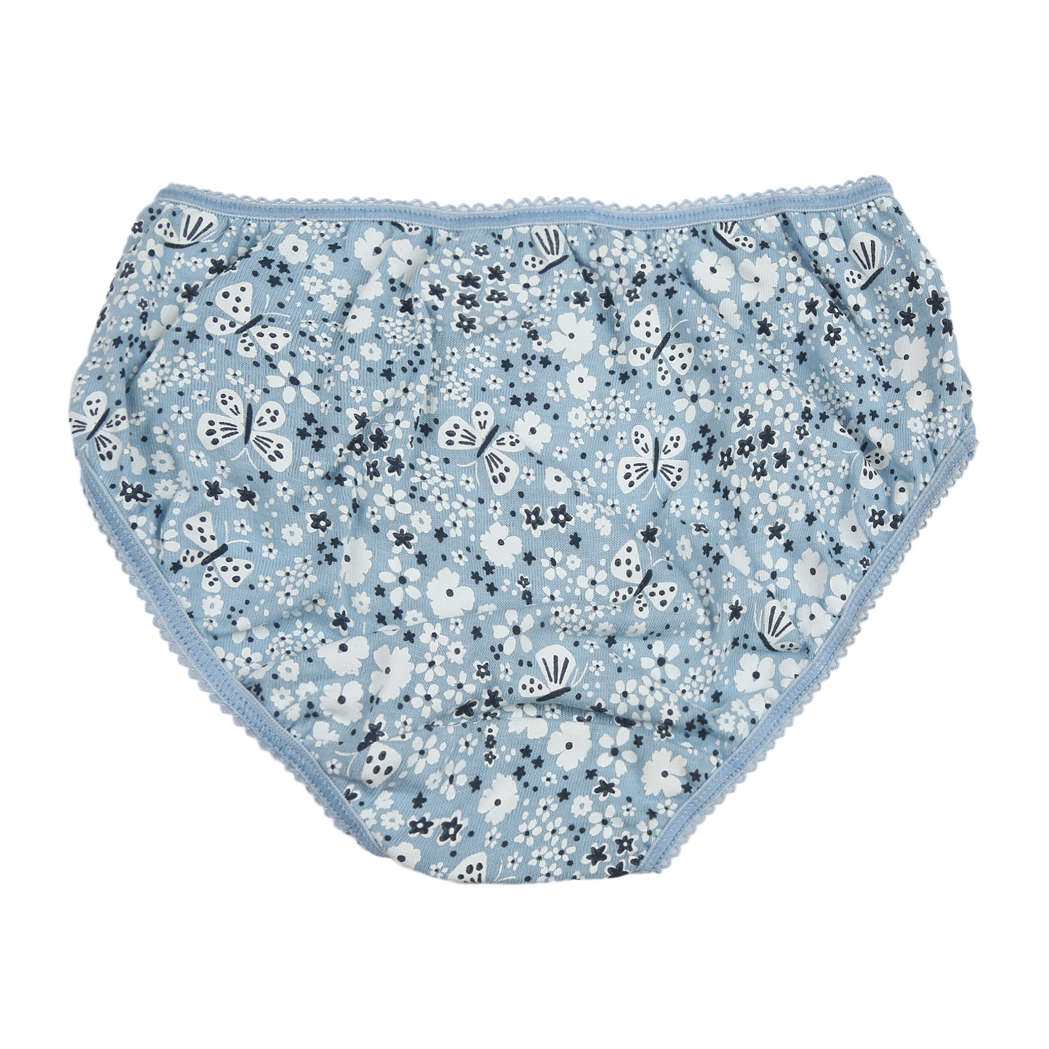 Mothercare | Girls Floral print Briefs - Pack of 3 - Blue white 2