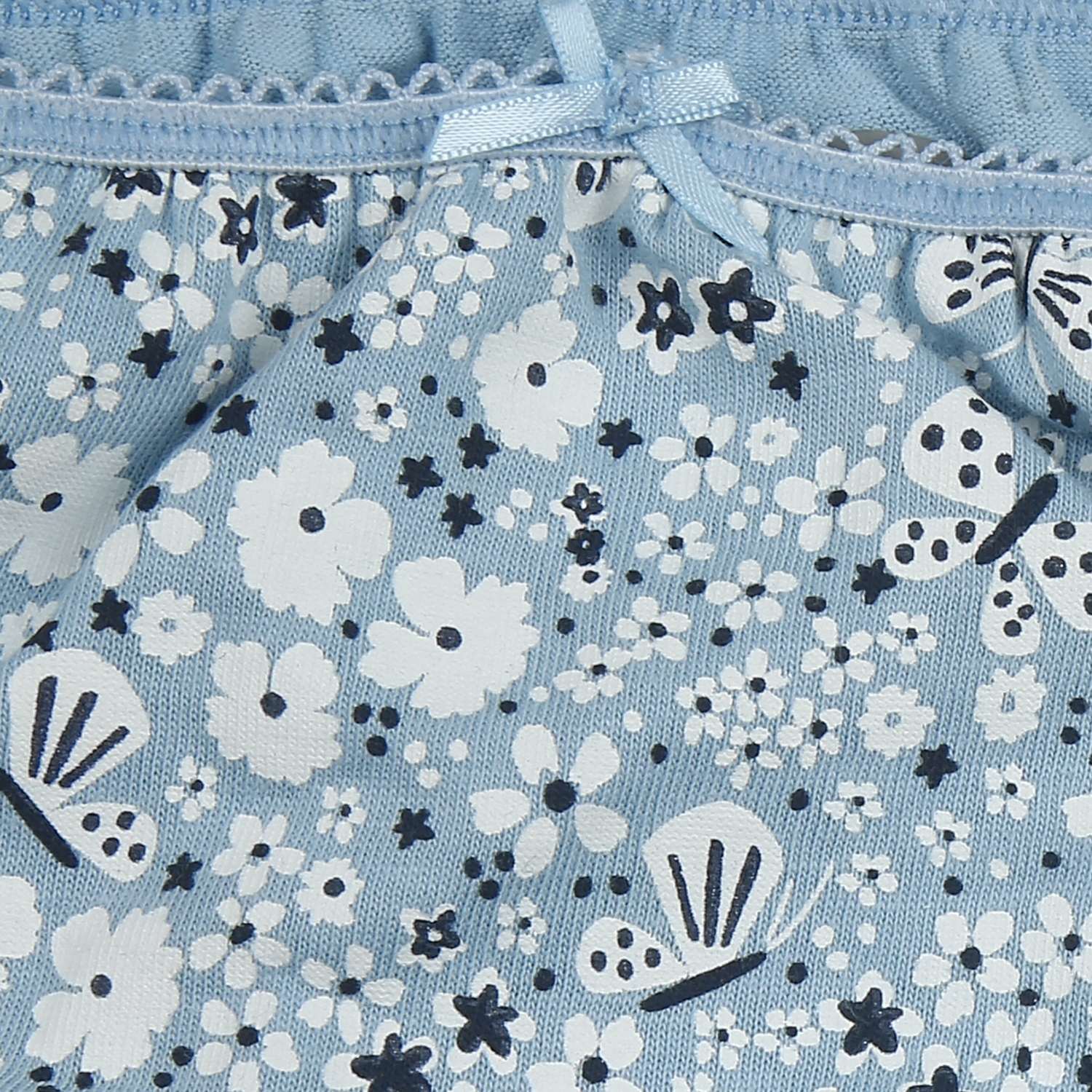 Mothercare | Girls Floral print Briefs - Pack of 3 - Blue white 3