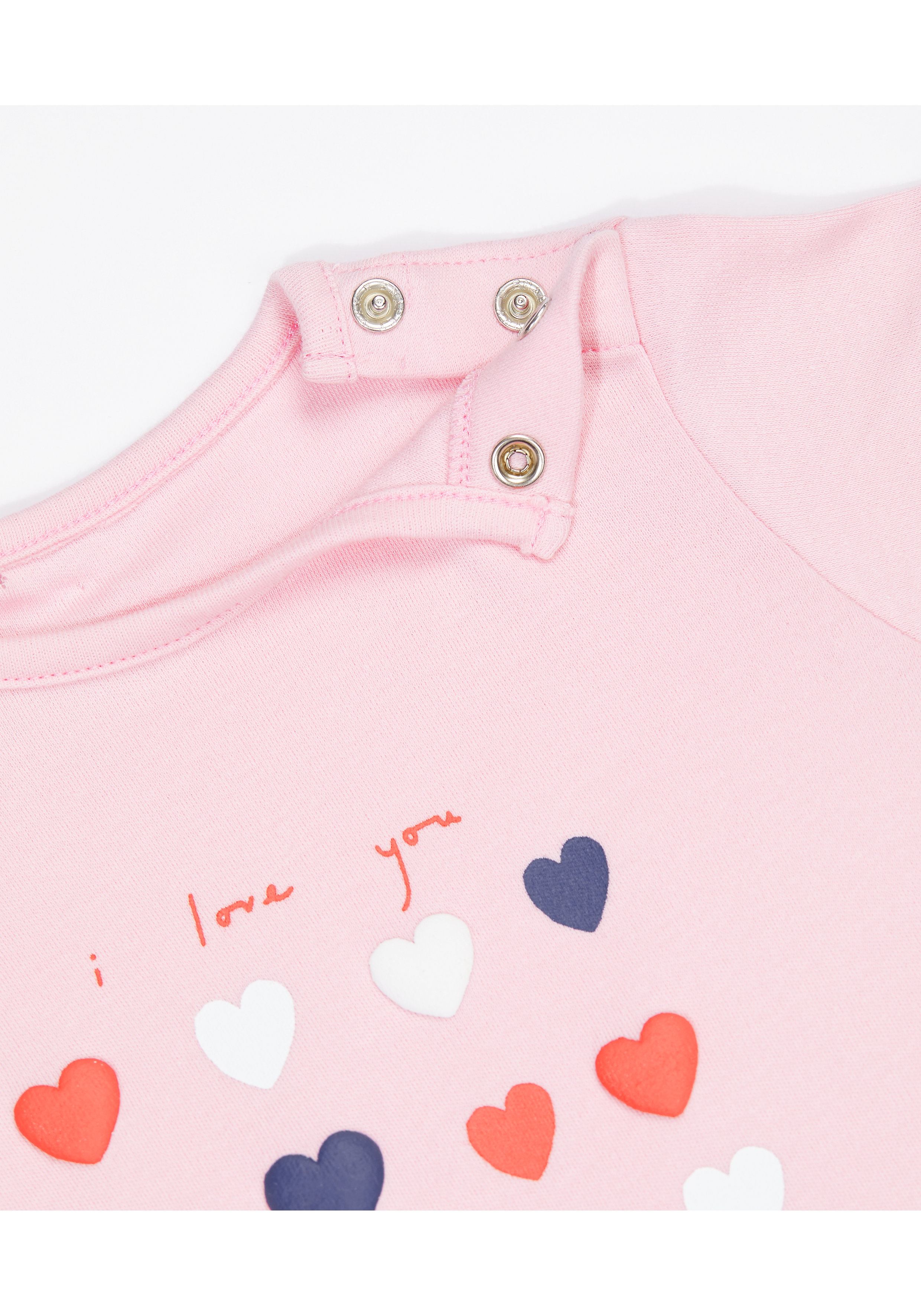 Mothercare | Girls Half Sleeves Romper Heart Print - Pink 2