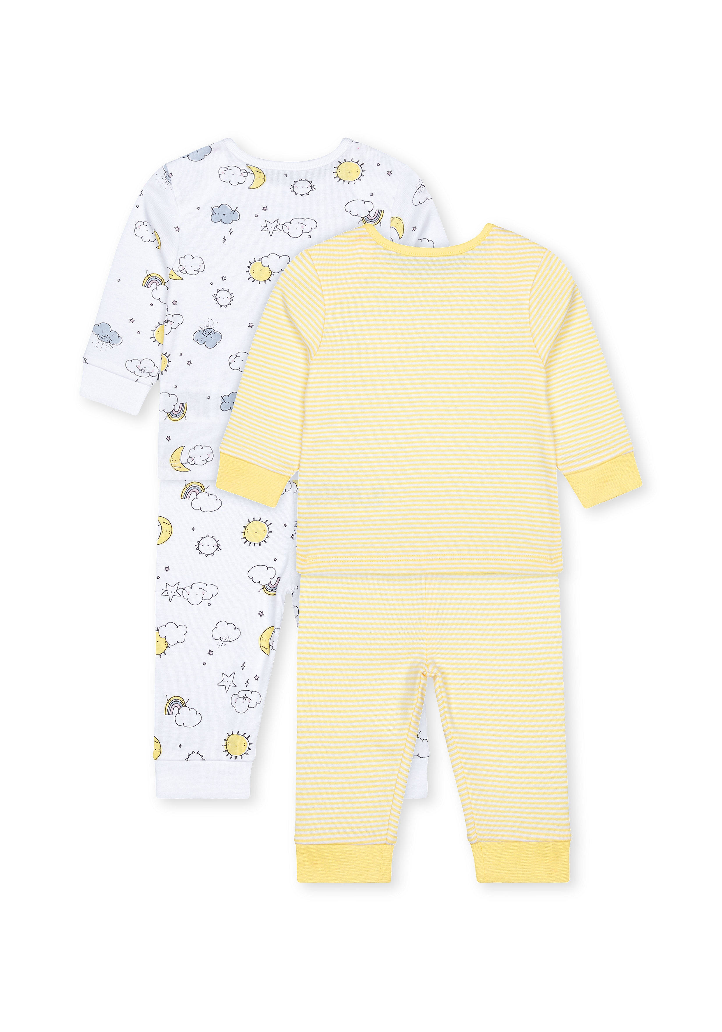 Mothercare | Unisex Full Sleeves Pyjama Sets - Pack Of 2 - Yellow 1