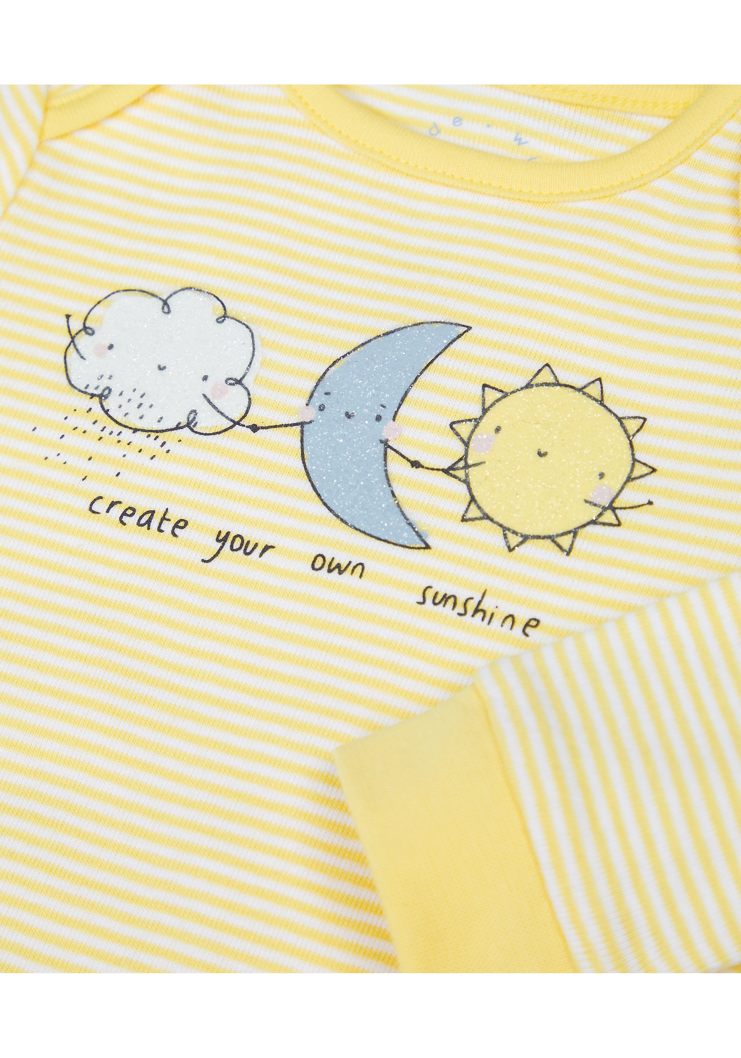 Mothercare | Unisex Full Sleeves Pyjama Sets - Pack Of 2 - Yellow 2