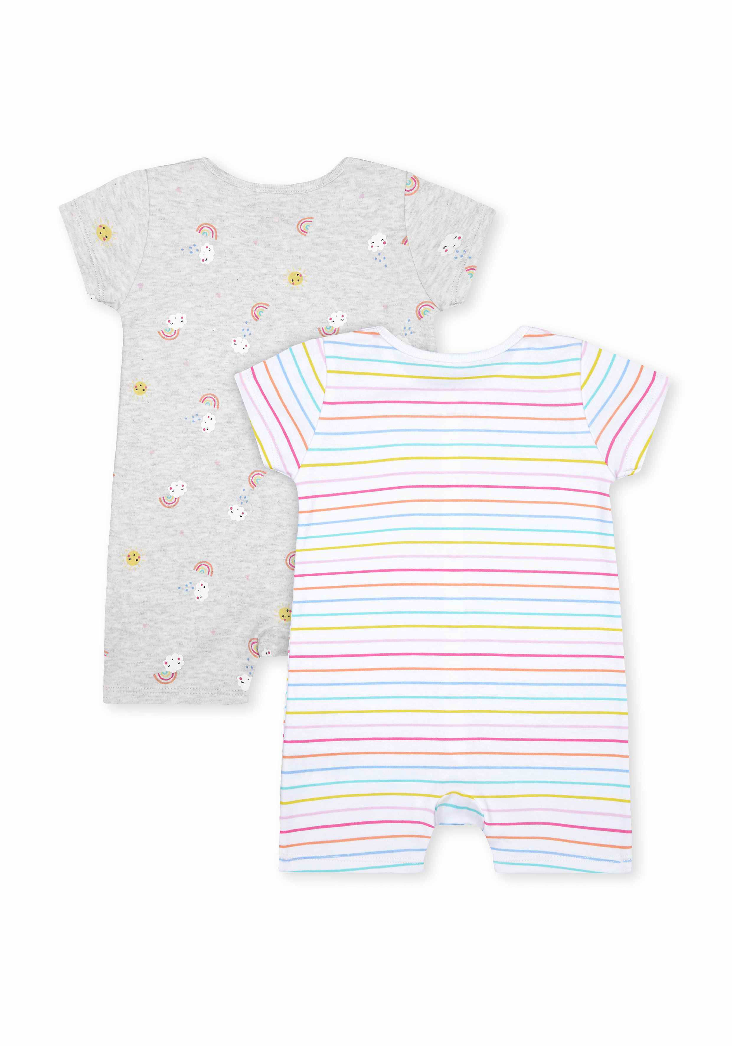 Unisex Half Sleeves Rompers  - Pack Of 2 - Blue