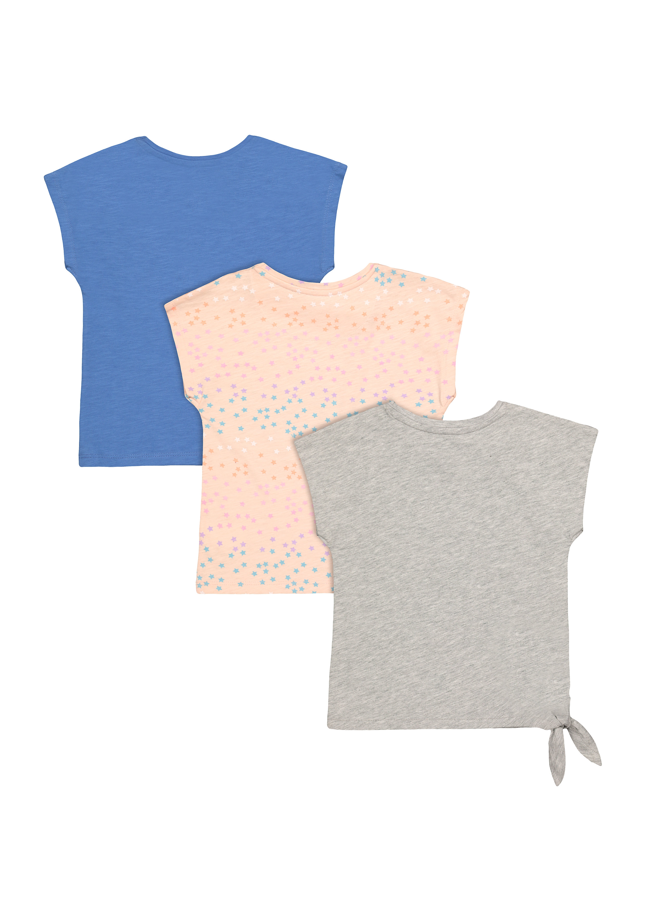 Mothercare | Girls Half Sleeves Round Neck T-shirts  - Pack Of 3 - Multicolor 1