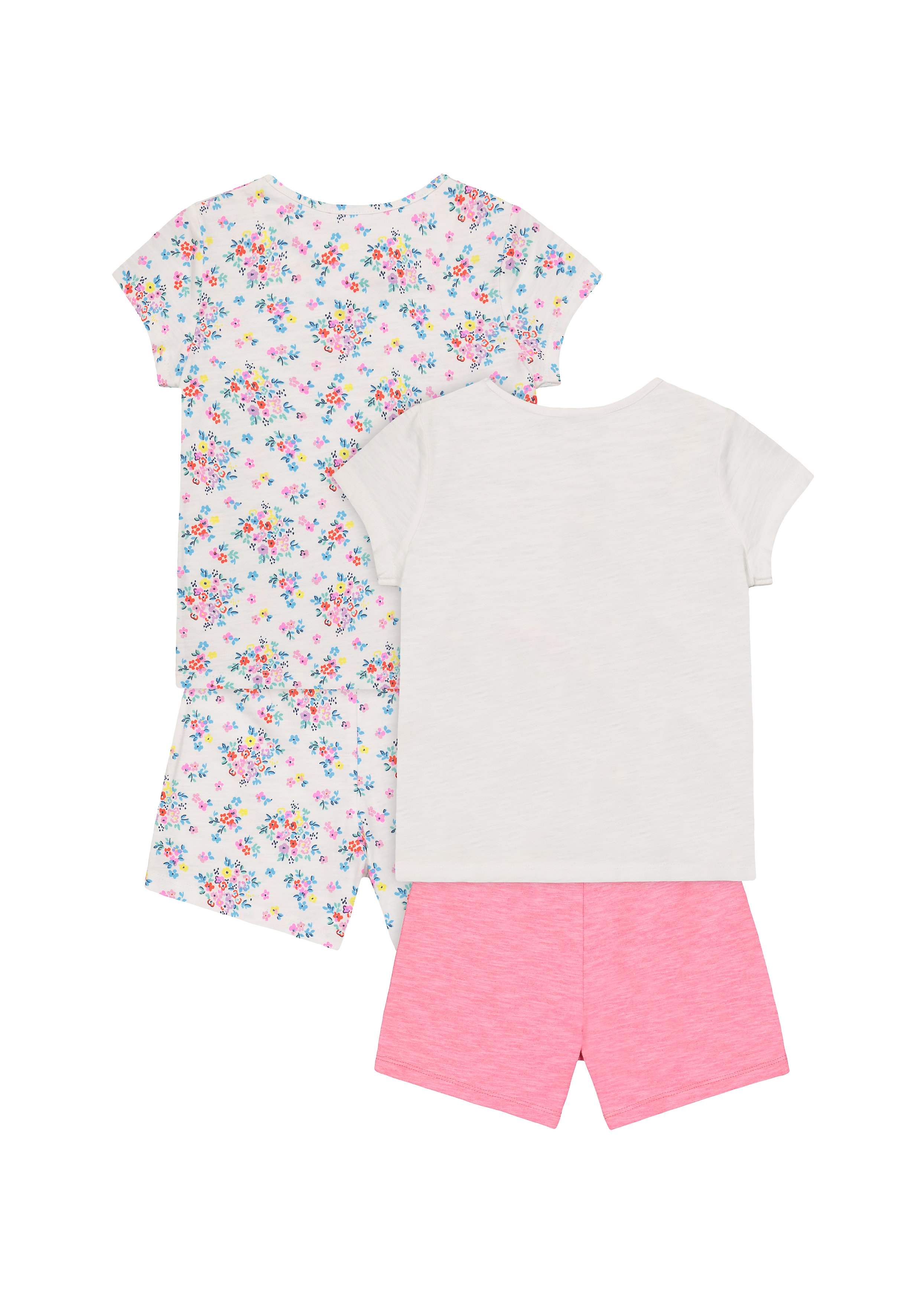 Mothercare | Girls Half Sleeves Shorts Sets  - Pack Of 2 - Pink 1