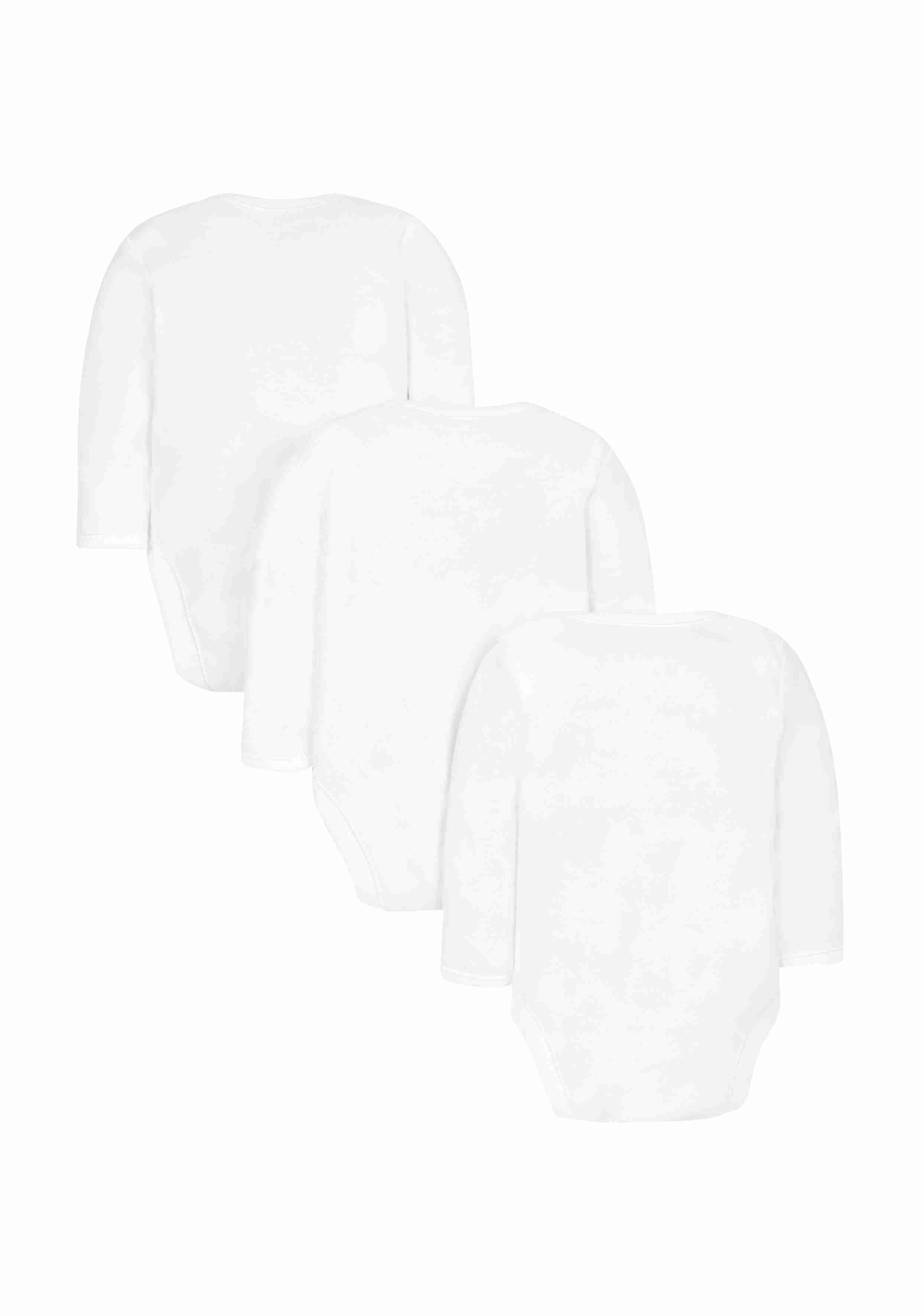 Unisex Full Sleeves Bodysuit - Pack Of 3 - White