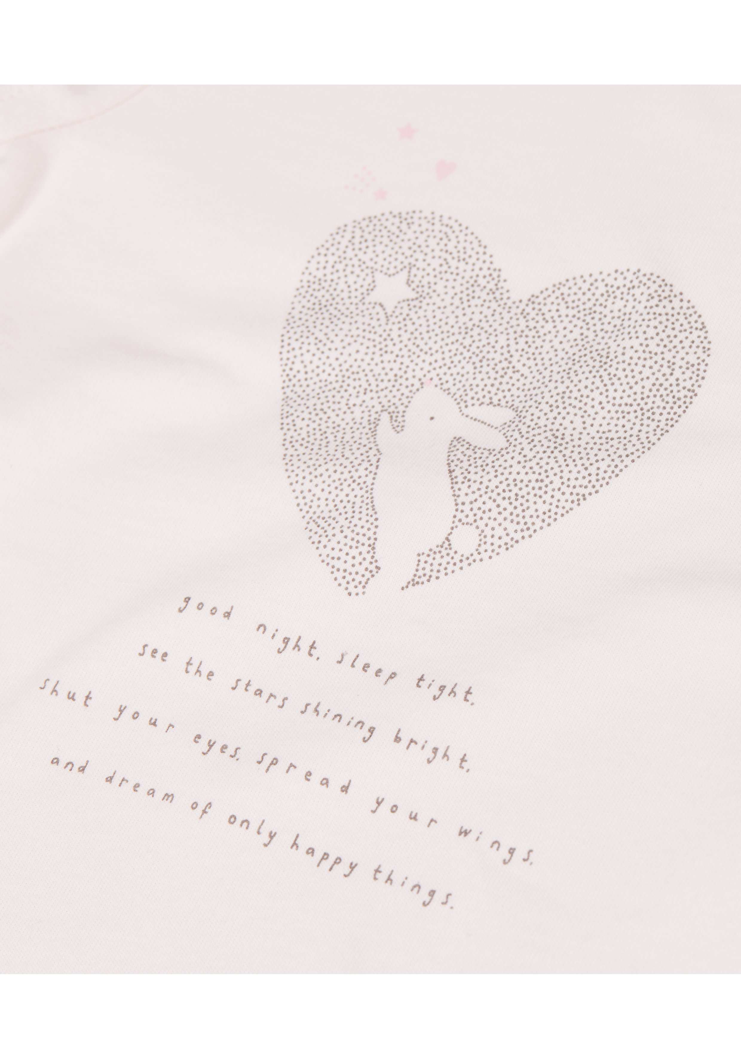 Girls Full Sleeves Heart Print Bodysuit - Pink