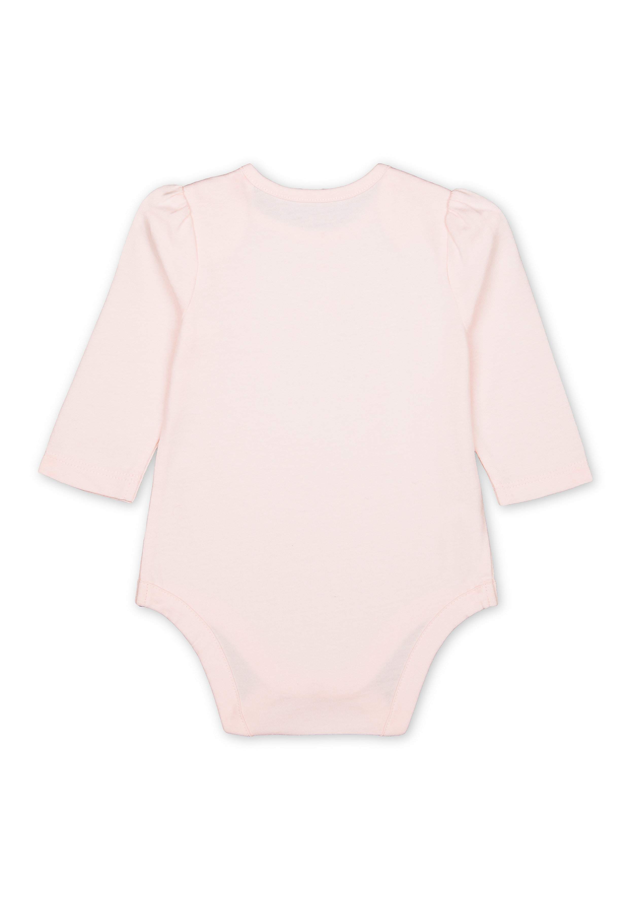 Girls Full Sleeves Heart Print Bodysuit - Pink