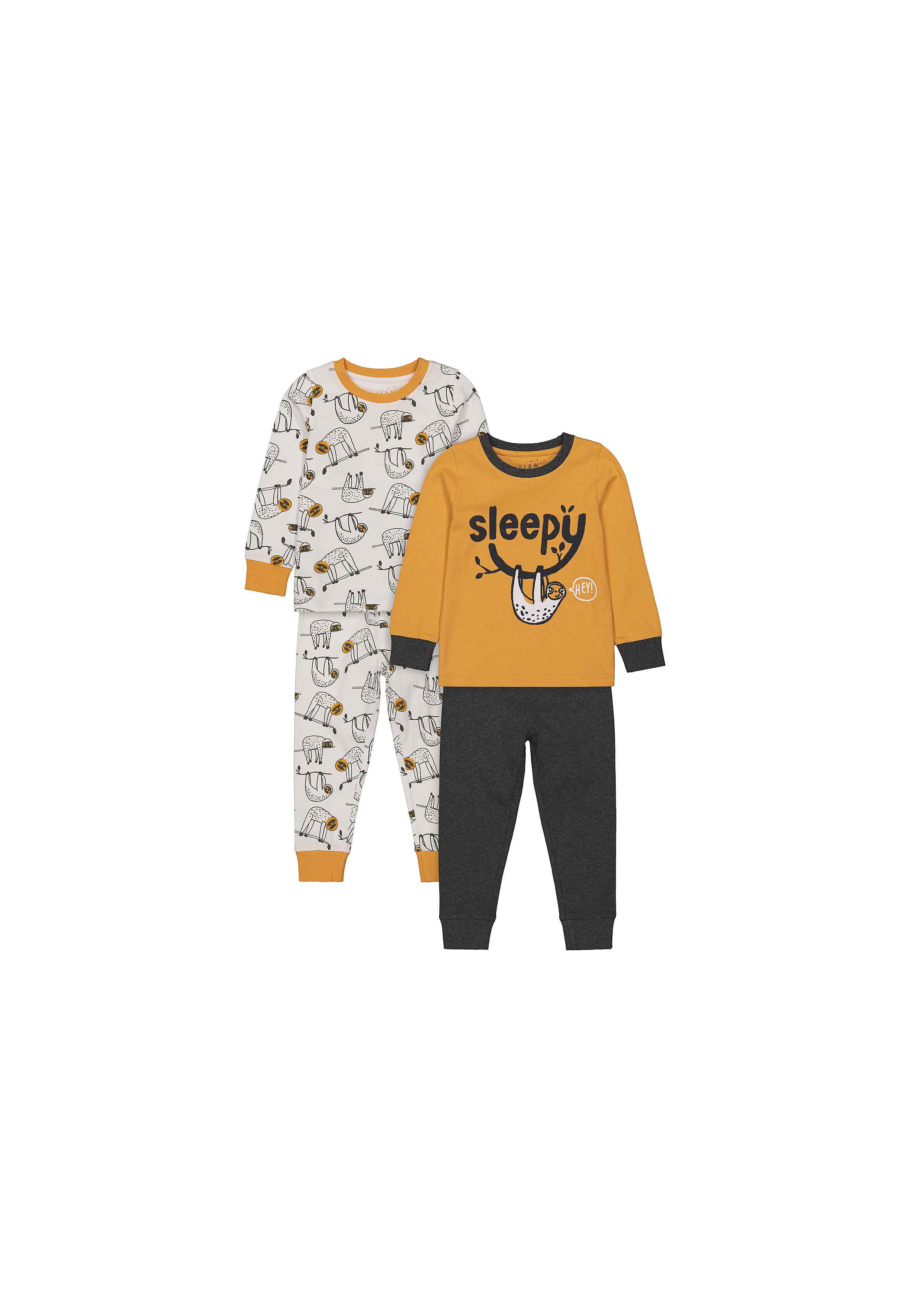 Boys Full Sleeves Text Print Pyjamas - Pack Of 2 - Multicolor