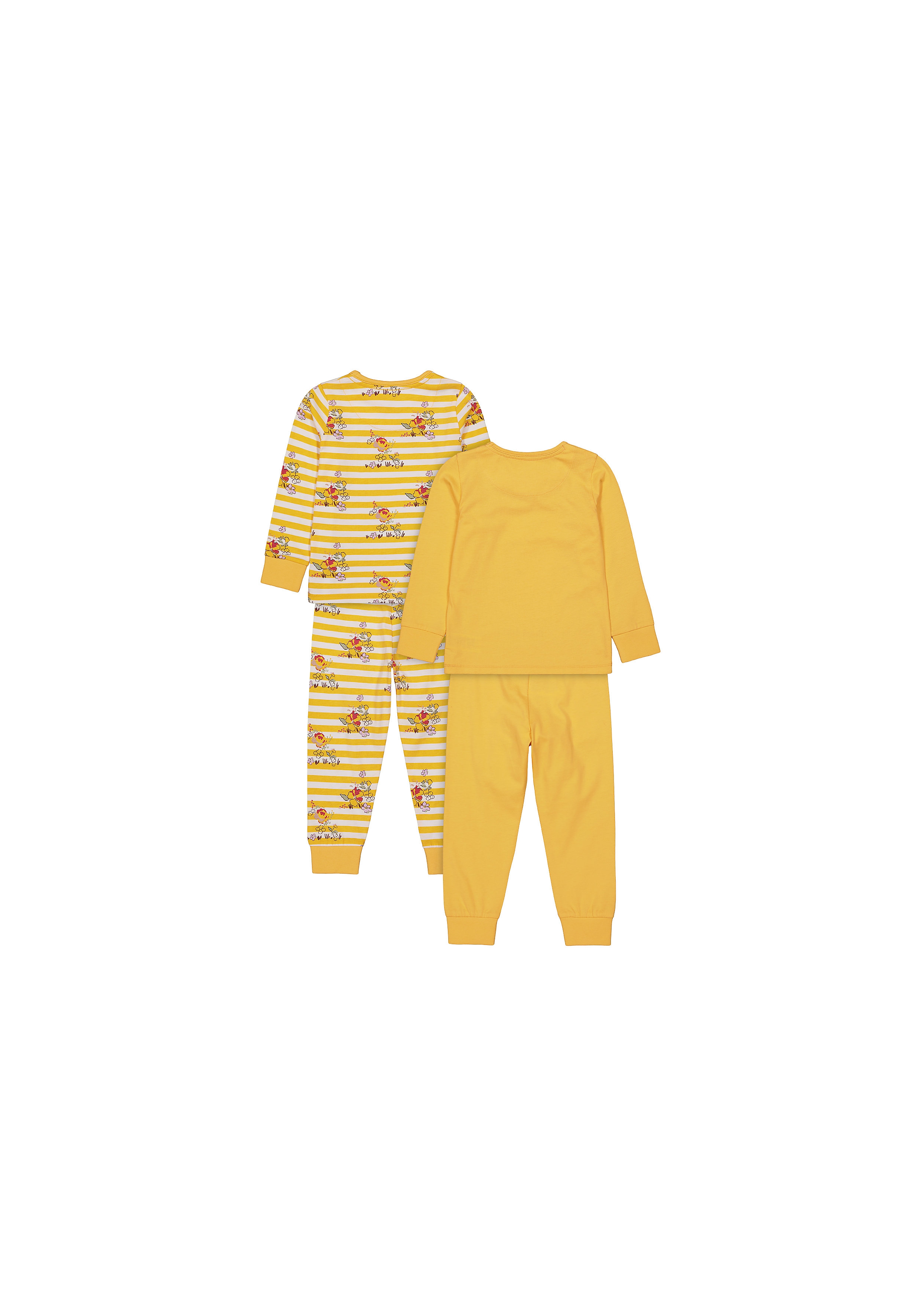 Mothercare | Girls Full Sleeves Pyjama Sets - Pack Of 2 - Mustard 1