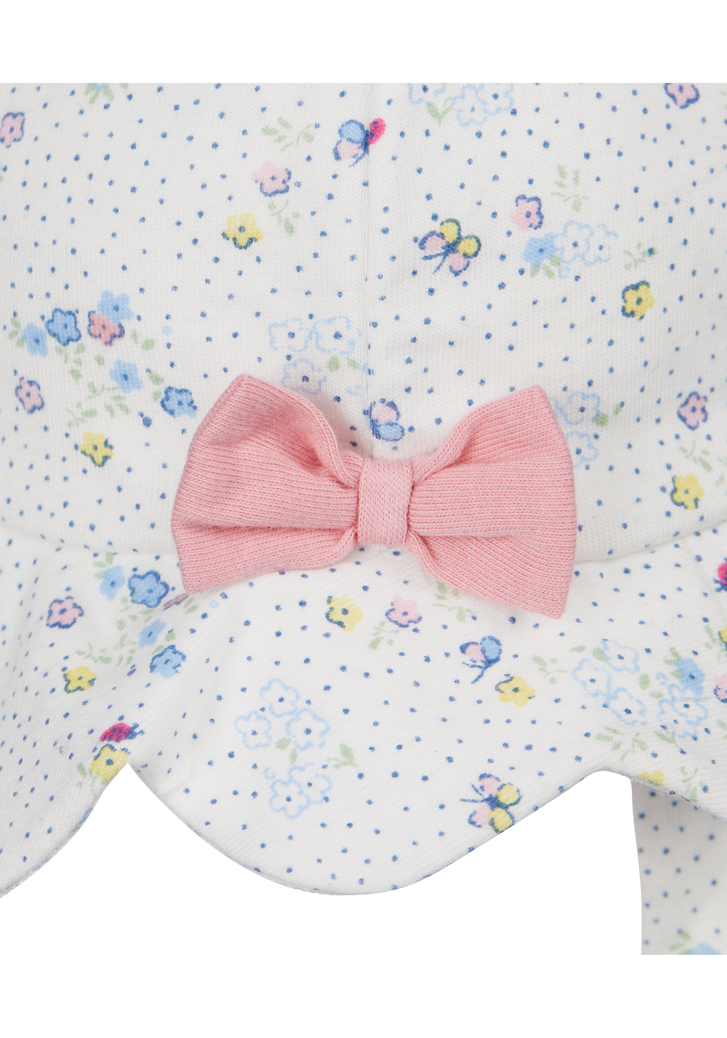 Mothercare | Girls Floral print bow Hat - White 1