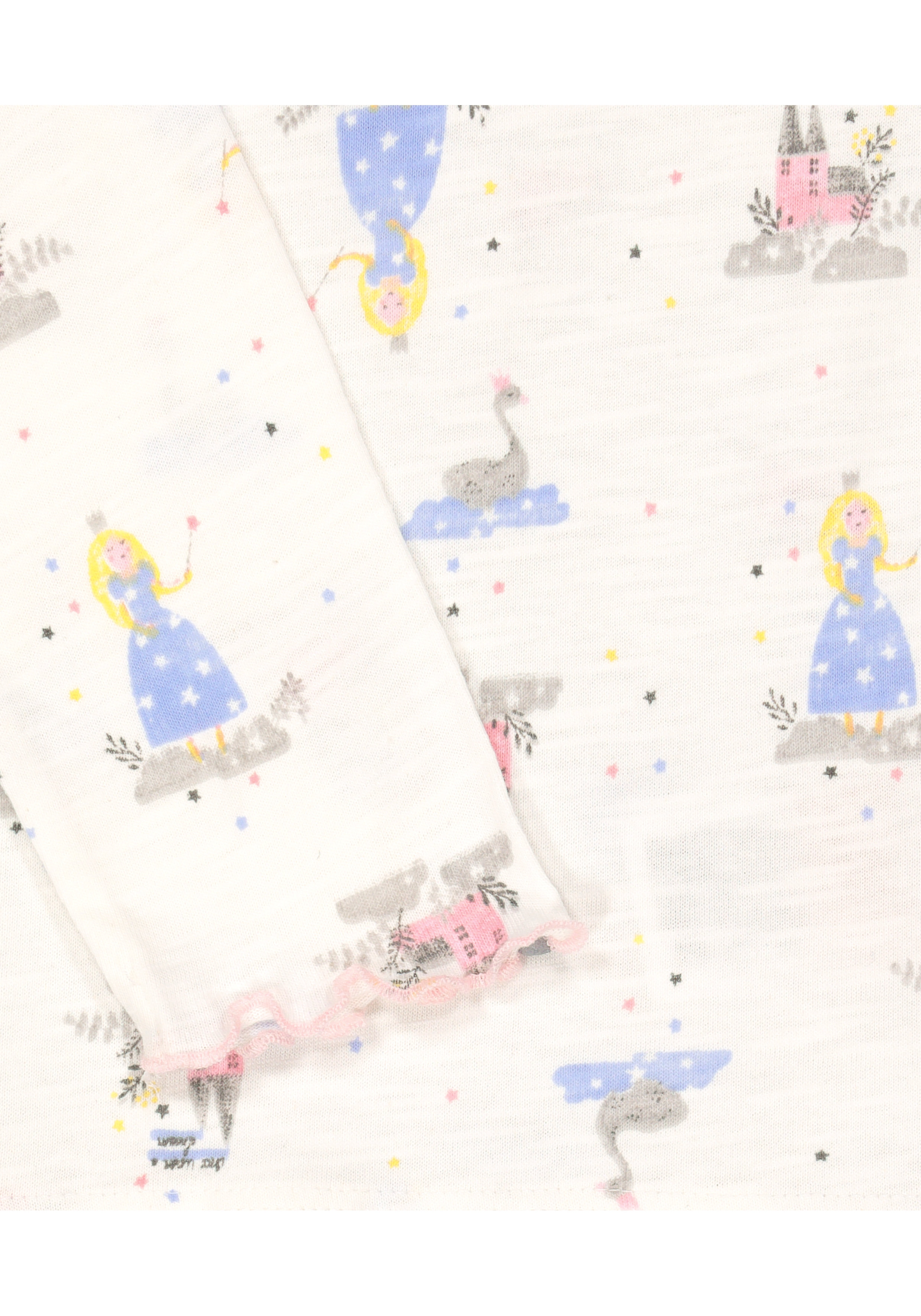 Mothercare | Girls Full Sleeves Pyjama Set Fairytale Print - Pack Of 2 - Pink Cream 2