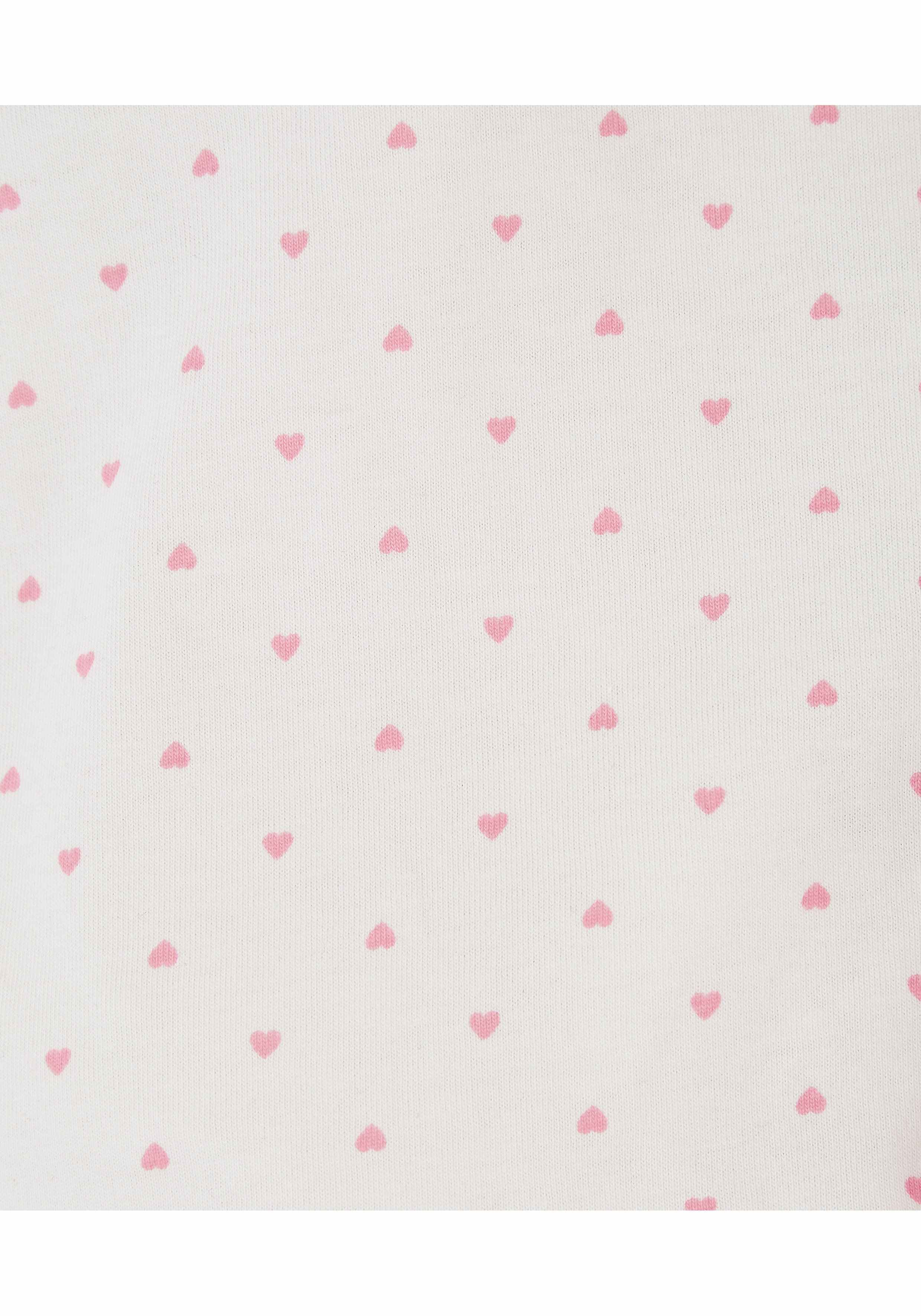 Girls Full Sleeves Nightdress Floral Print - Pack Of 2 - Pink White