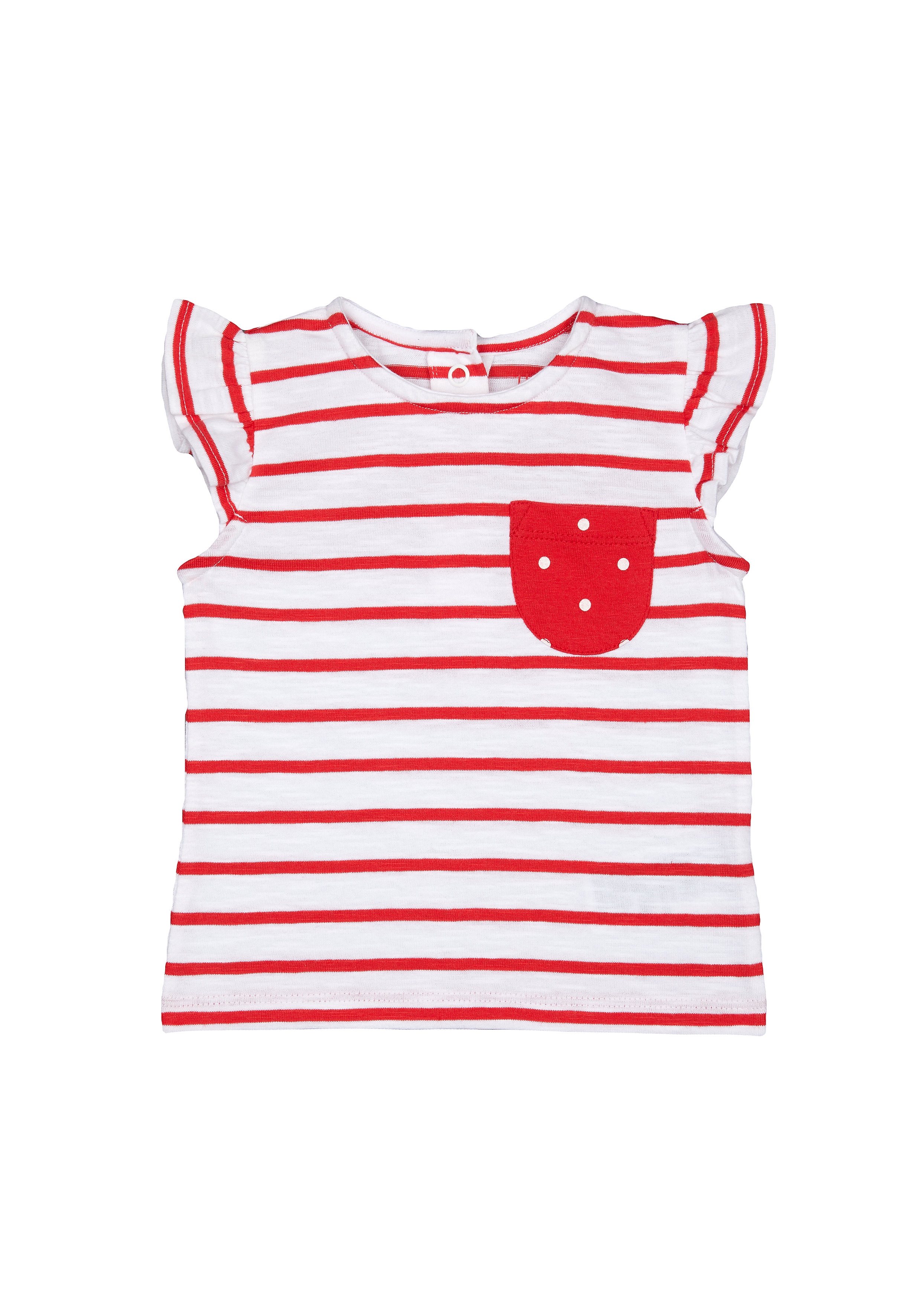 Mothercare | Girls Half Sleeves T-Shirt Striped - Red 0