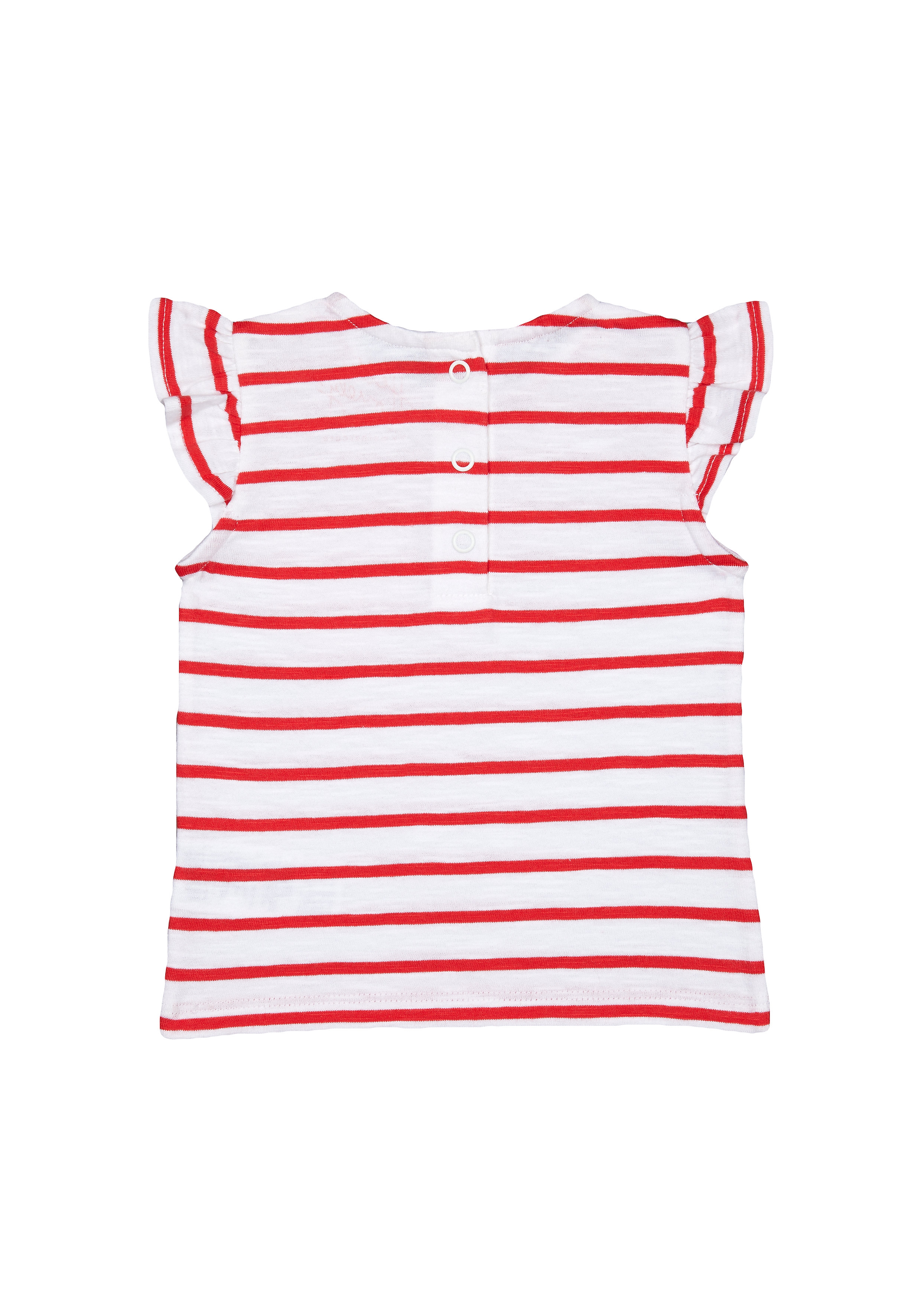 Mothercare | Girls Half Sleeves T-Shirt Striped - Red 1