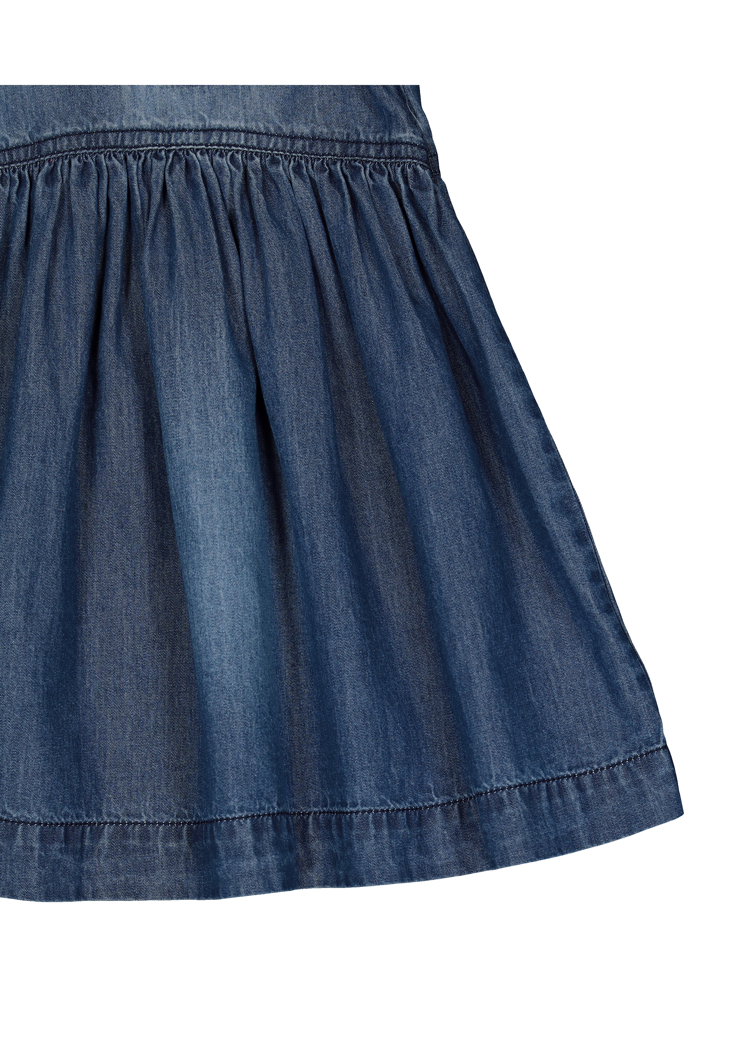 Mothercare | Girls Half Sleeves Denim Dress Pocket Detail - Blue 3